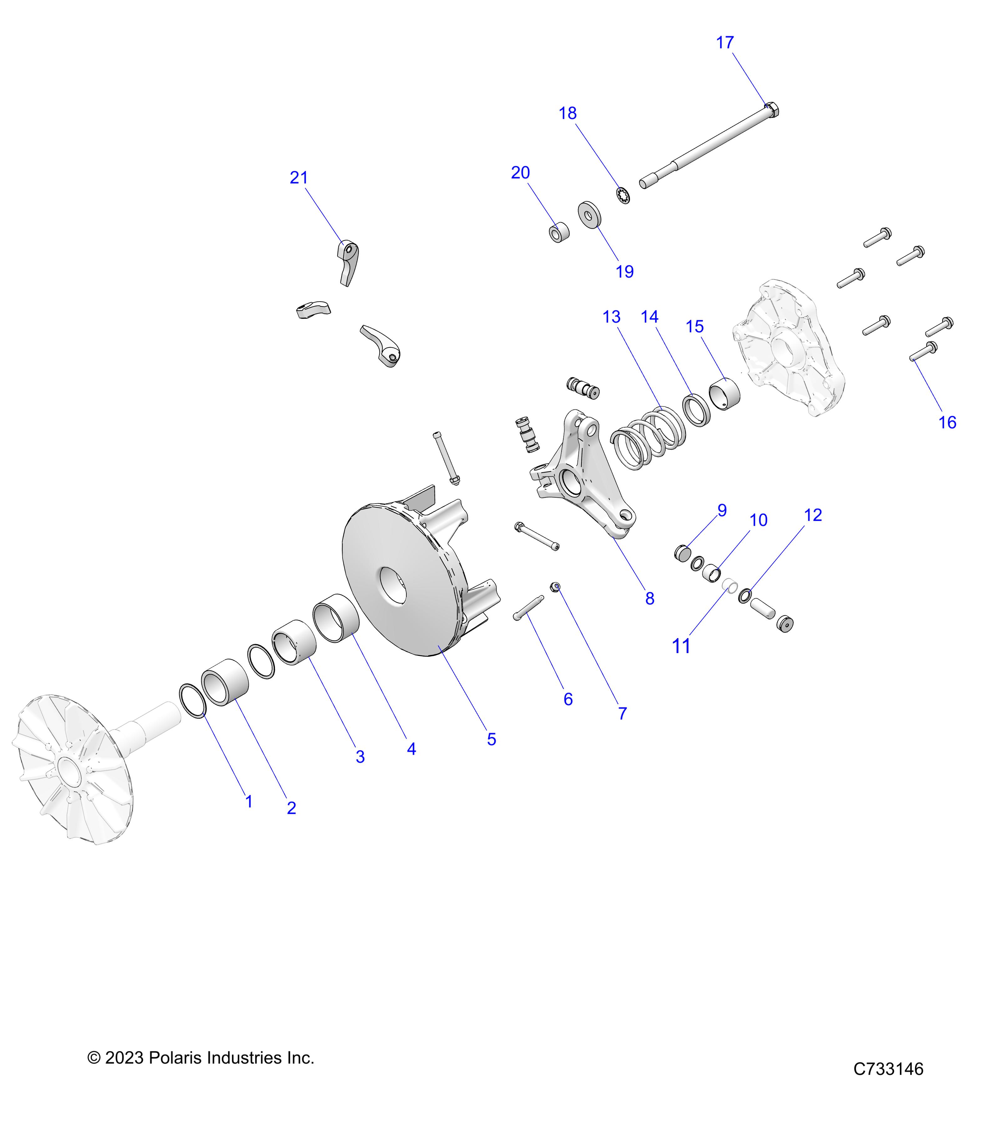 DRIVE TRAIN, PRIMARY CLUTCH - R24MAS57D4 (C733146)