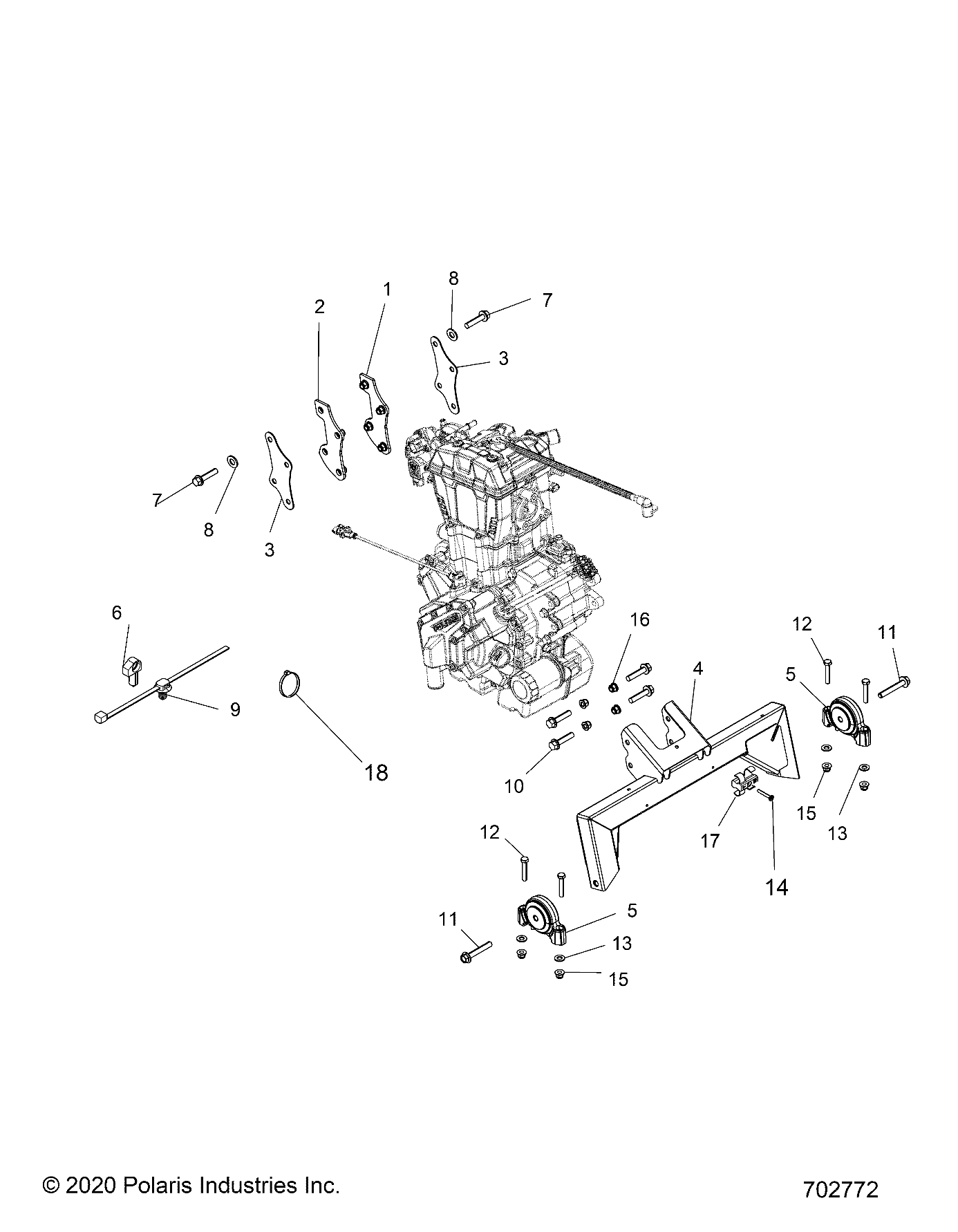 ENGINE, TRANSMISSION MOUNTING & LONG BLOCK - R21MAE57D7 (702772)