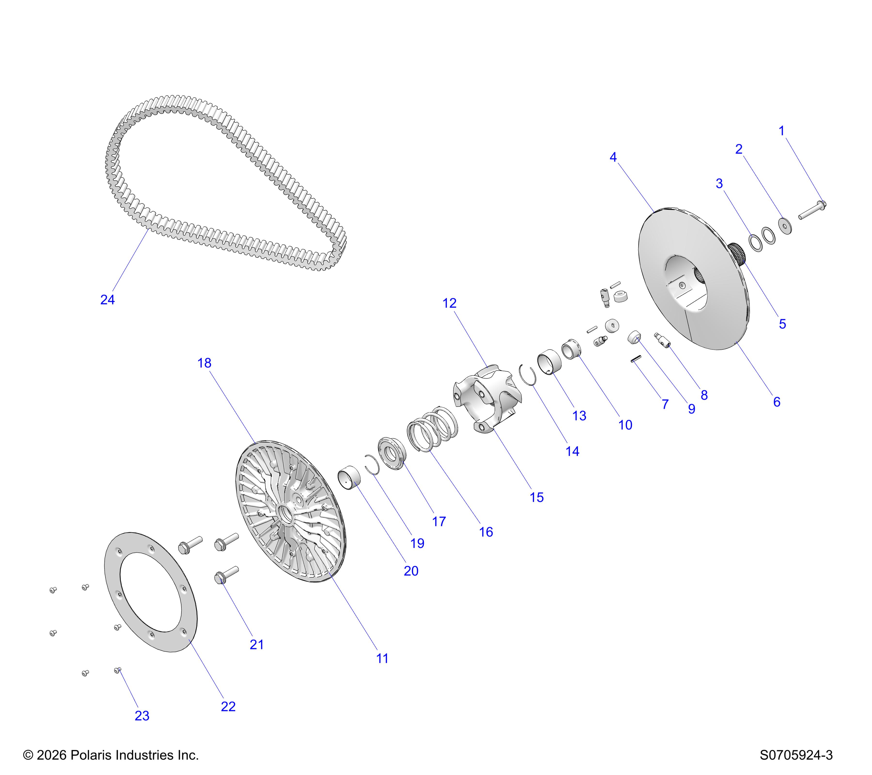 DRIVE TRAIN, SECONDARY CLUTCH