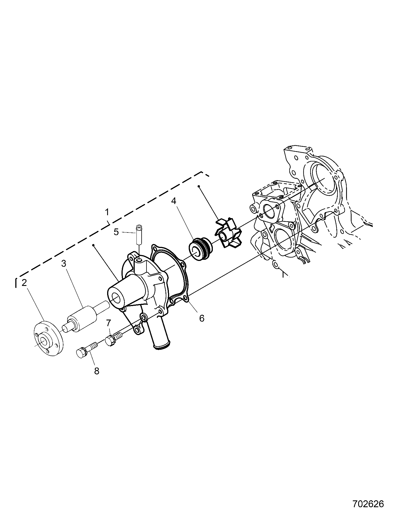 ENGINE, WATER PUMP - D25P2ED4D4 (702626)