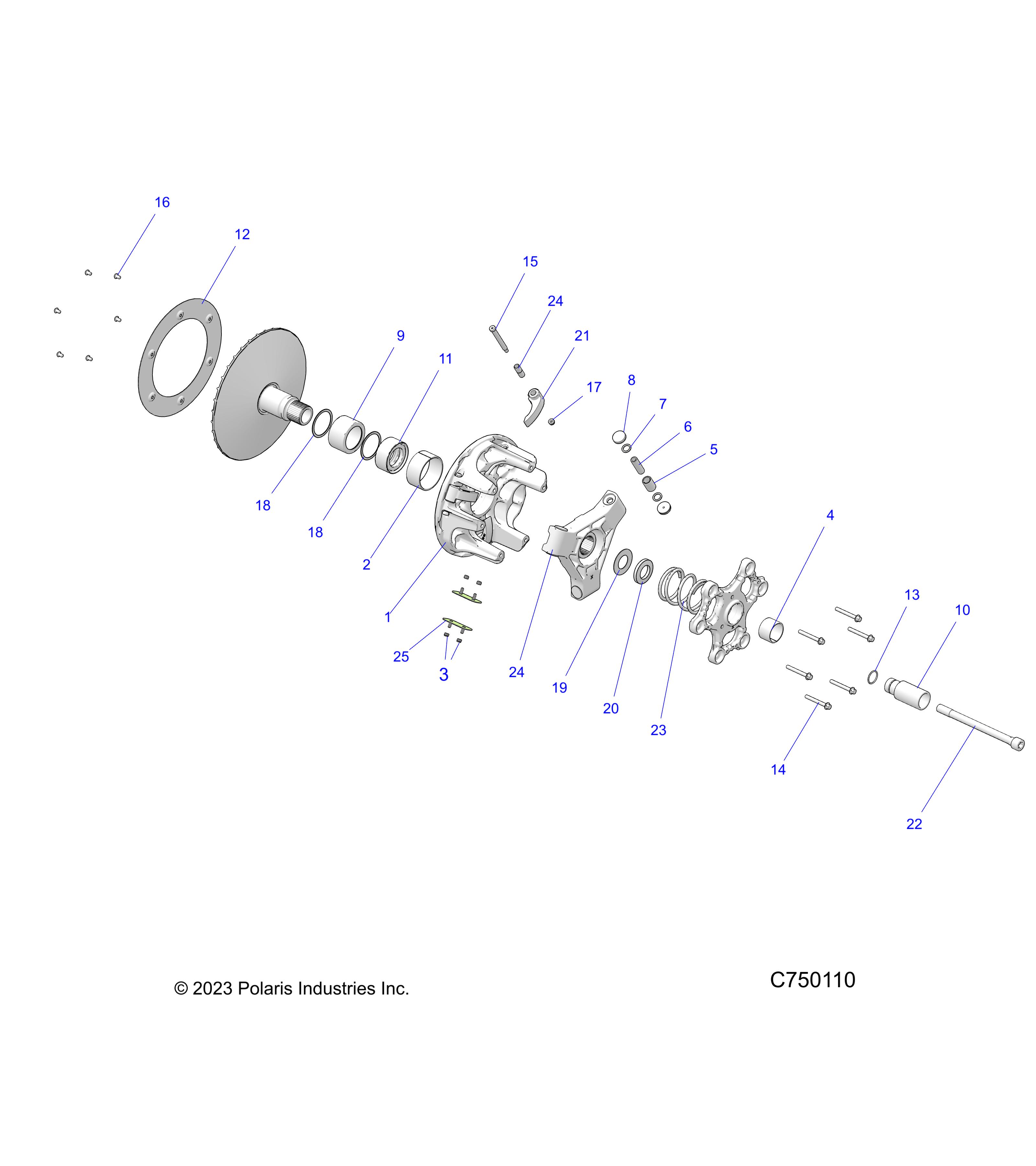 DRIVE TRAIN, PRIMARY CLUTCH - Z22RME2KAG/BG/K2KAN/BN (C750110)