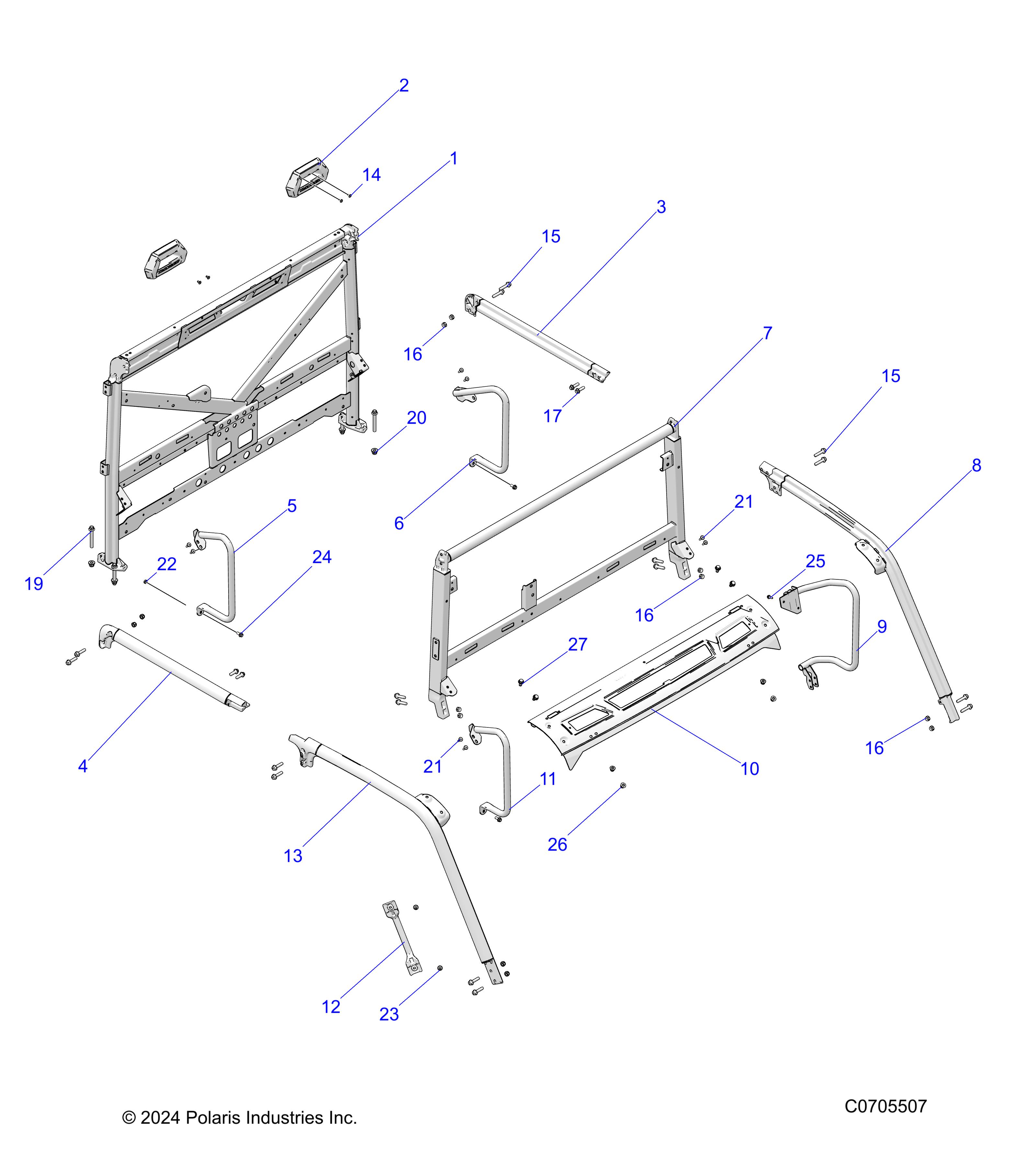 CHASSIS, CAB FRAME - R25RSE99A9/AS/AP/AL/AF/AK/B9/BS/BP/BL/BF/BK  (C0705507)