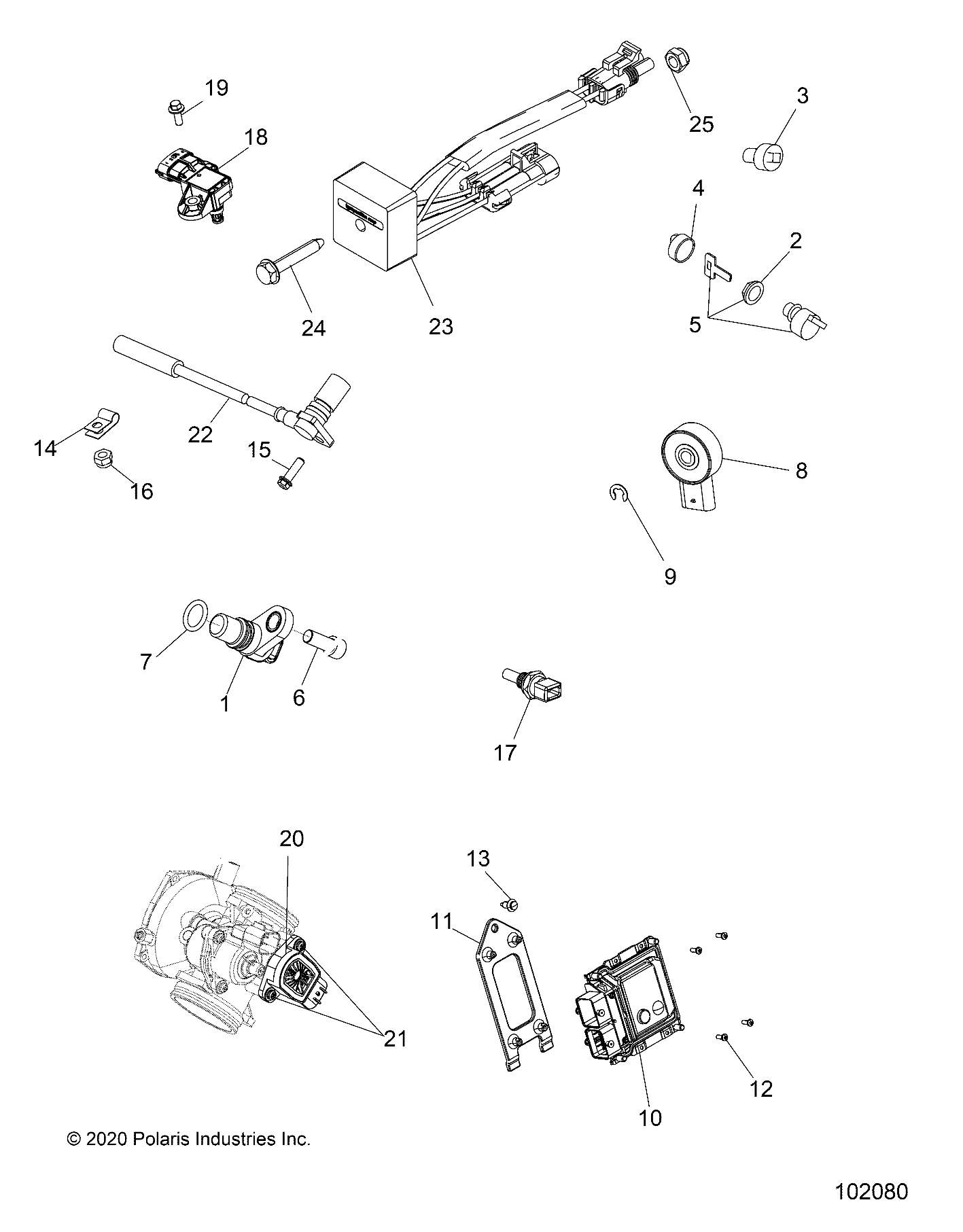 ELECTRICAL, SWITCHES, SENSORS and ECM - A20SWE57A1/3A1 (102080)