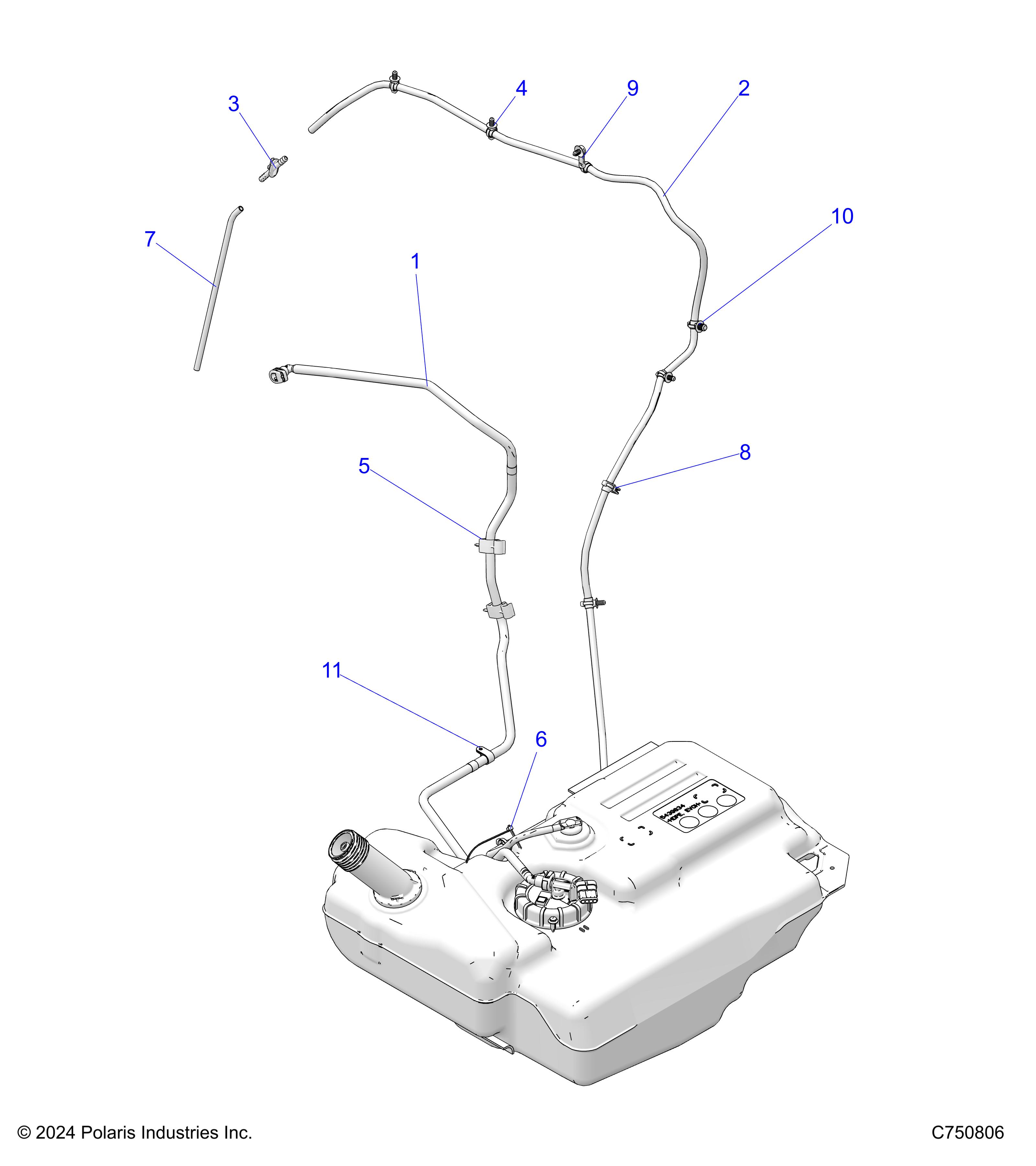 FUEL SYSTEM, LINES, STD. - Z24NEE99A2/B2 (C750806)