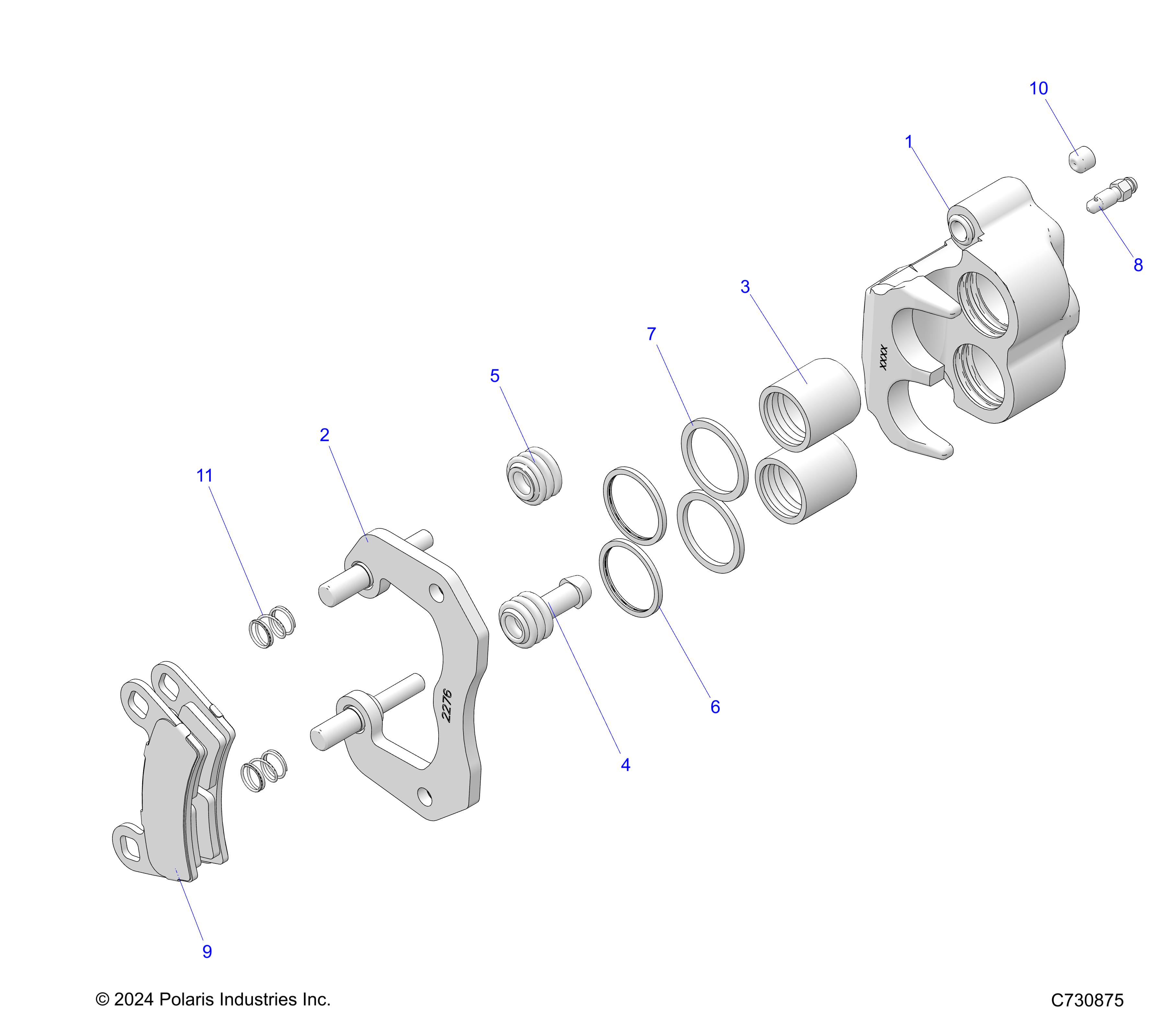 BRAKES, REAR CALIPER - R25RSY99AF/BF/AK/BK/AS/BS/AL/BL/AP/BP/A9/B9  (C730773)