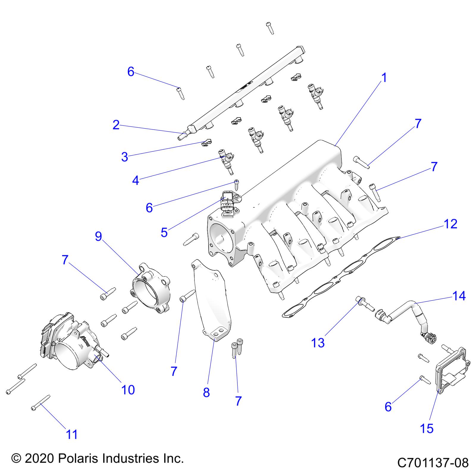 ENGINE, INTAKE MANIFOLD, FUEL RAIL - Z24RGC2KAH/BH (C701137-08)