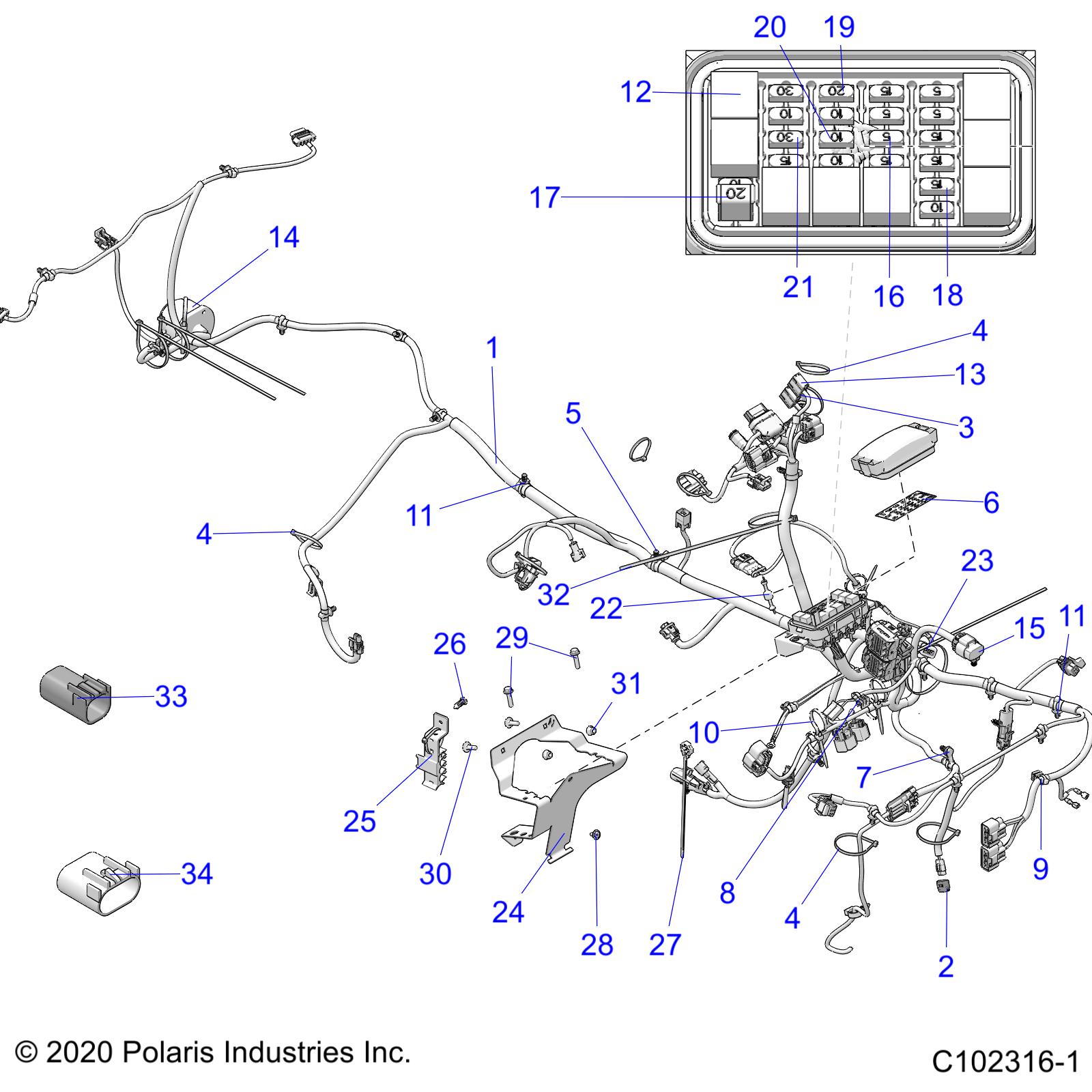 ELECTRICAL, MAIN WIRE HARNESS - A21SEA57F1/T57C1/C2/F1 (C102316-1)