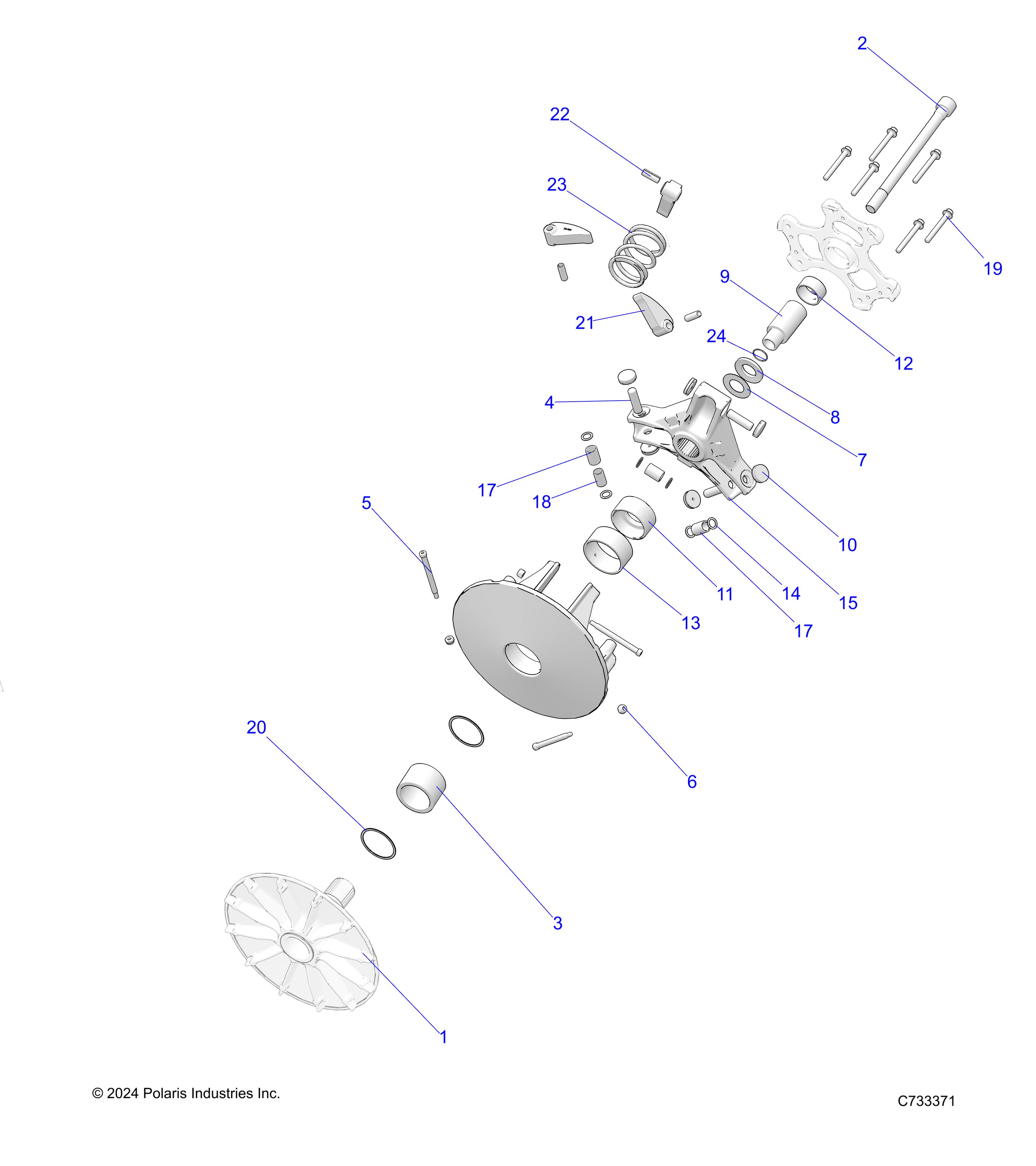 DRIVE TRAIN, PRIMARY CLUTCH - R25M4E57B5/B6 (C733371)