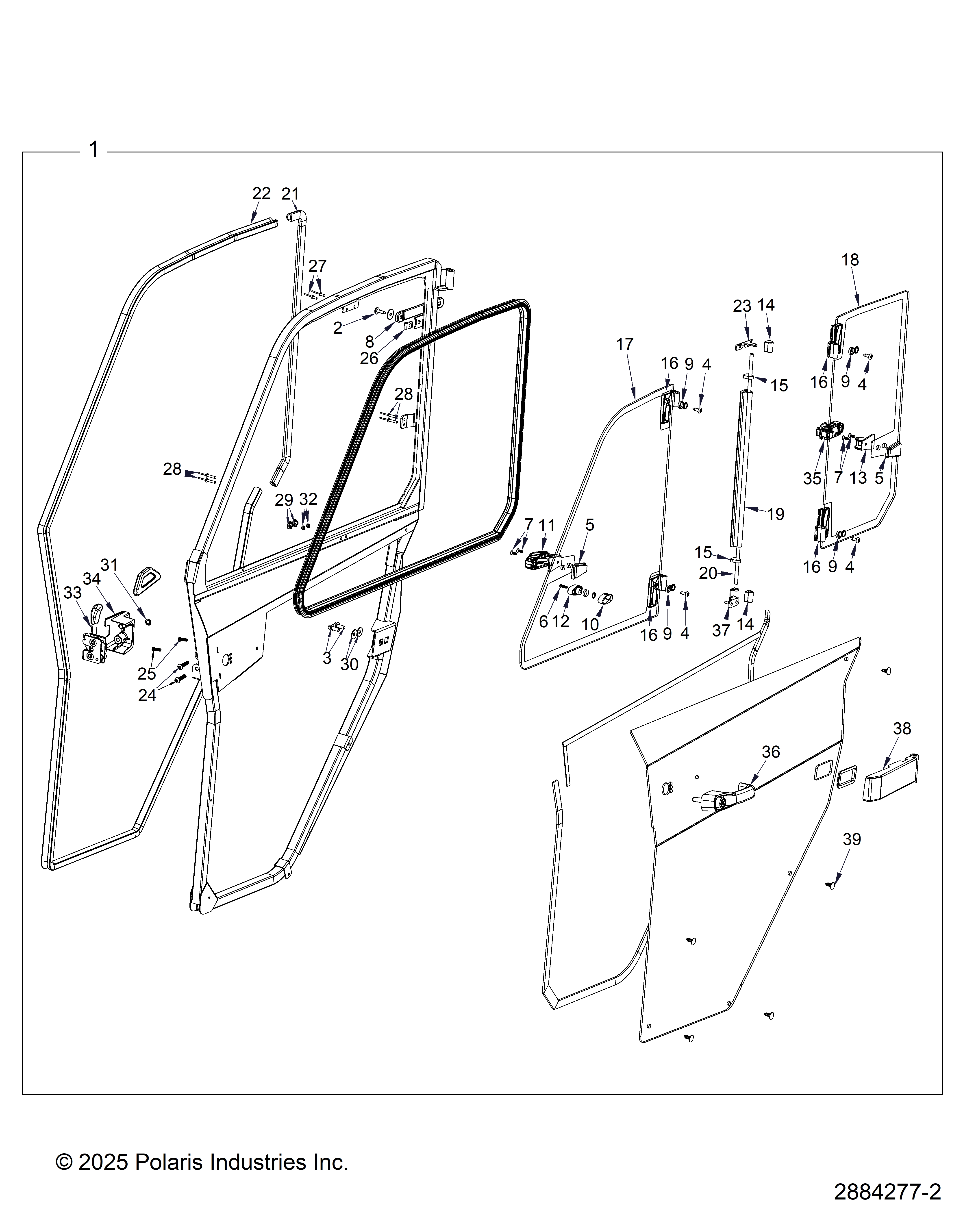 BODY, DOOR, CLEAR POLY, LEFT - (2884277-2)
