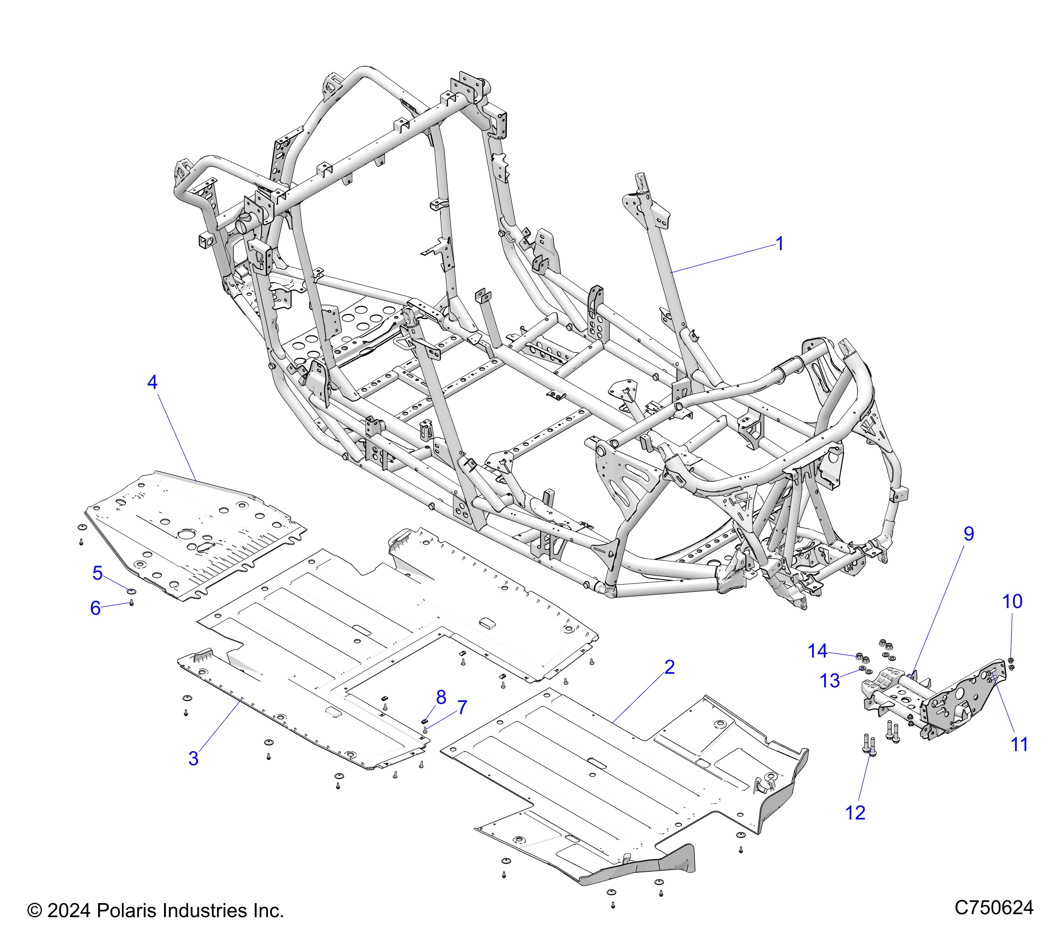 CHASSIS, MAIN FRAME AND SKID PLATES - Z25X4E92A4/B4 (C750624)