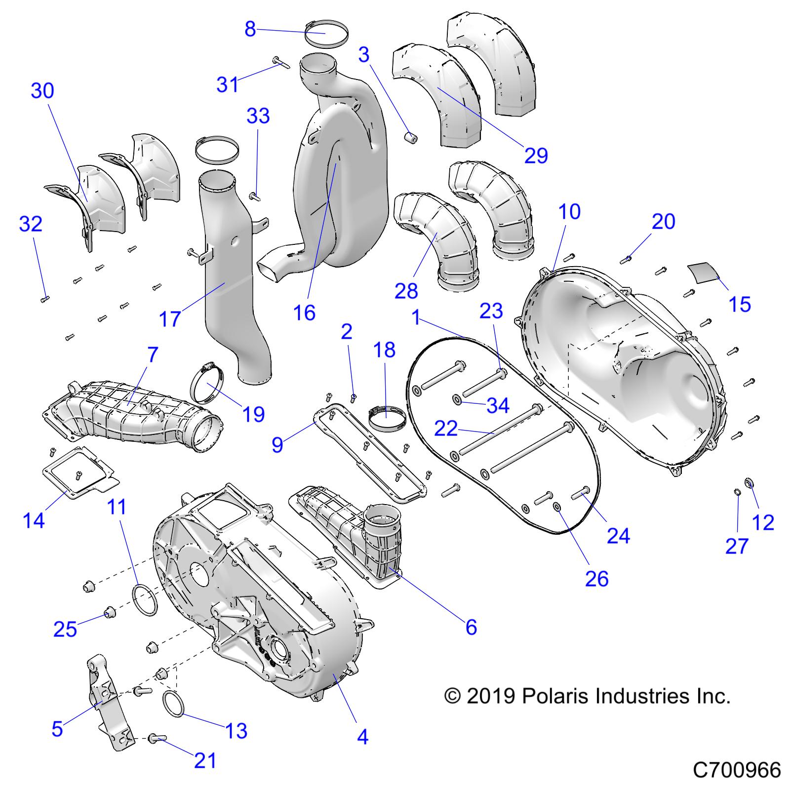 DRIVE TRAIN, CLUTCH COVER AND DUCTING - R21RRM99AG (C700966)