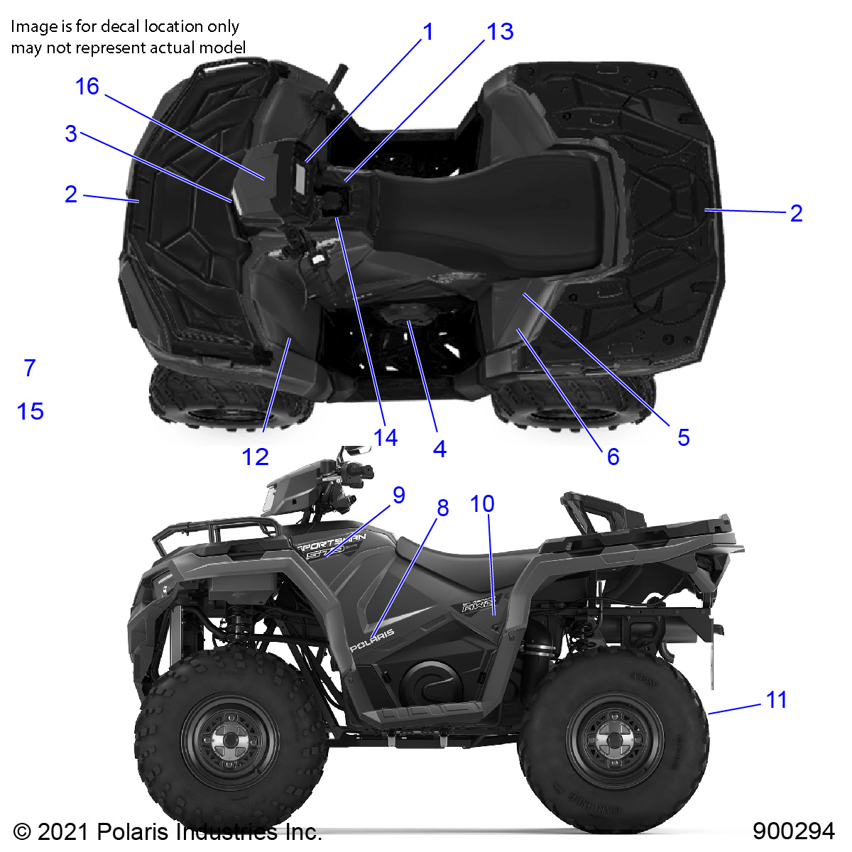 BODY, DECALS - A22SES57C9/CK/F9/FK (900294-01)