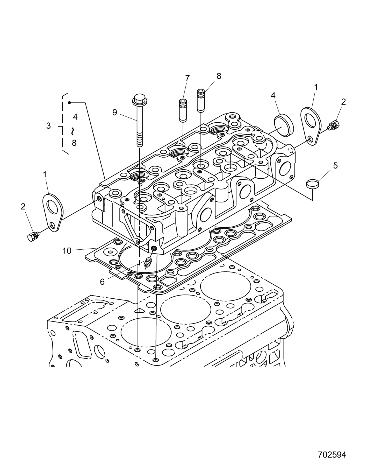 ENGINE, CYLINDER HEAD - D26P4ED4D4 (705294)