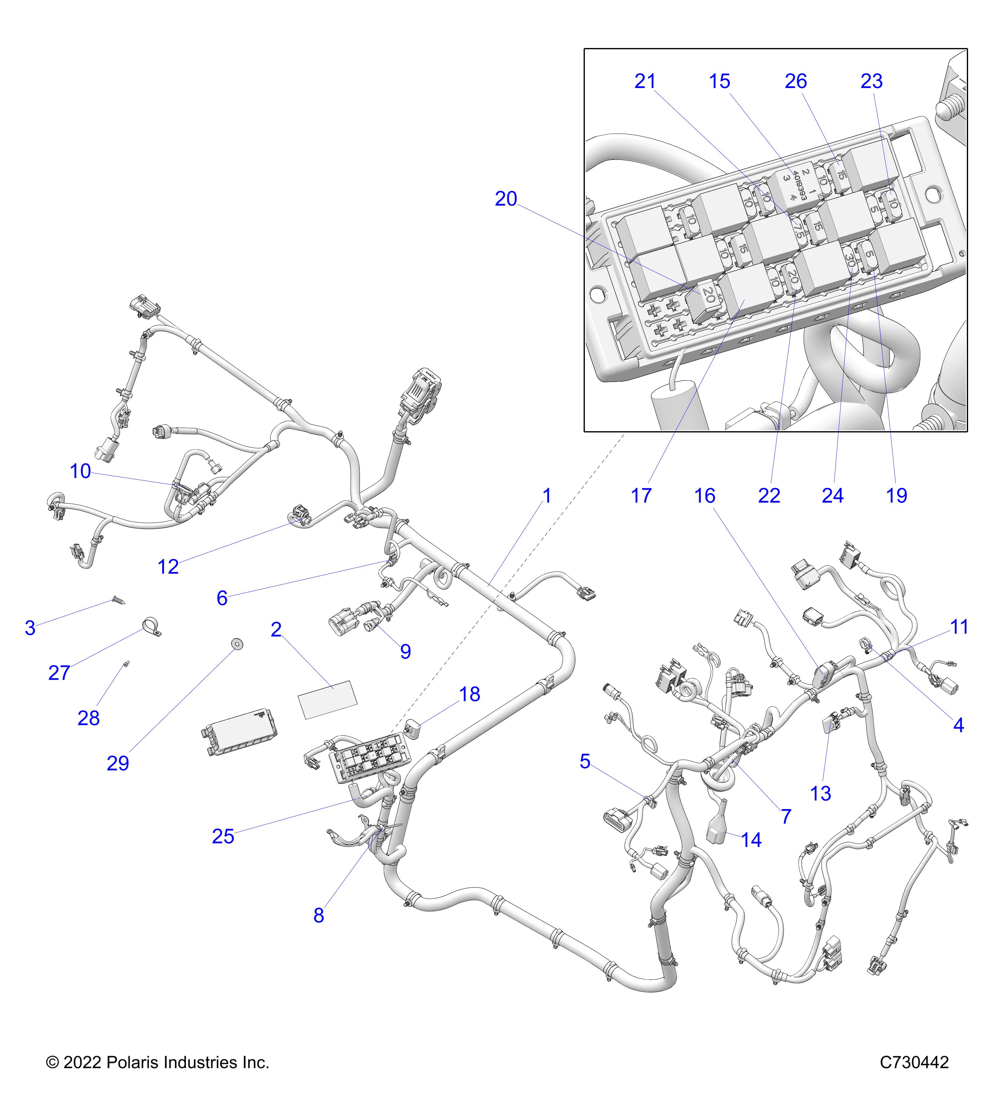 ELECTRICAL, WIRE HARNESS - R25MAE57F1/C1/G1/G9 (C730442)