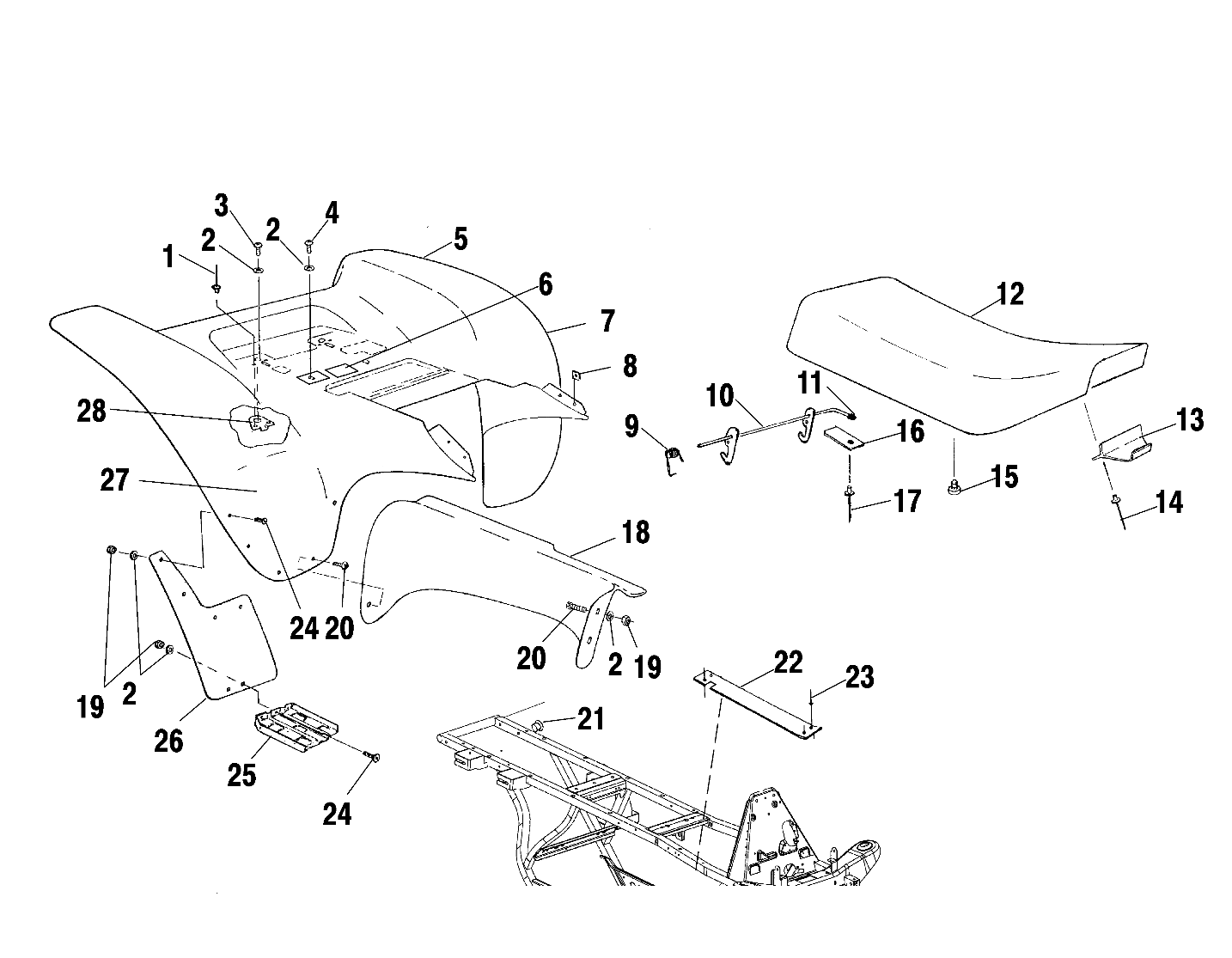 REAR CAB AND SEAT - A02BG50AA/AC (4970027002A04)