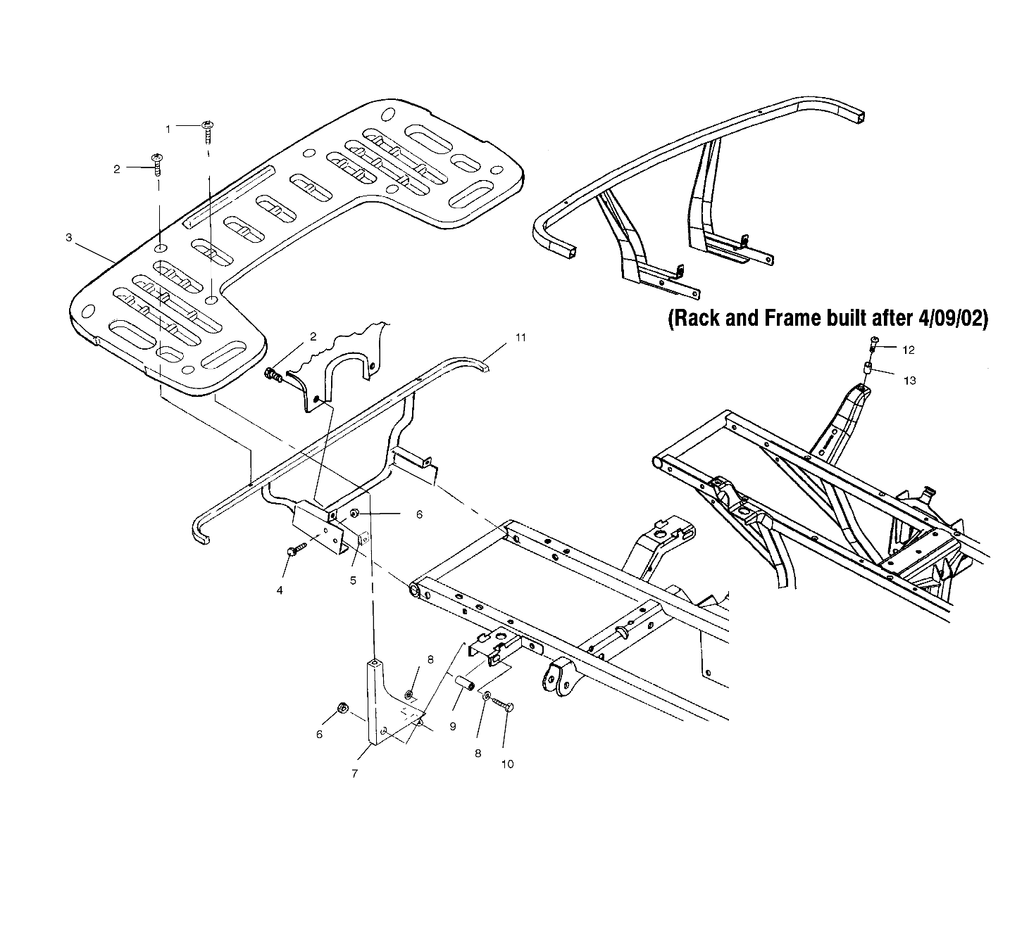 REAR RACK MOUNTING - A02CB32AA/AB/FC (4970107010A06)