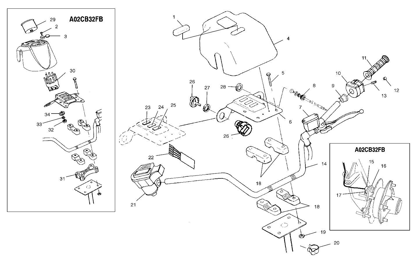 HANDLEBAR - A02CD32AA/AB/AC/FB (4970147014C03)