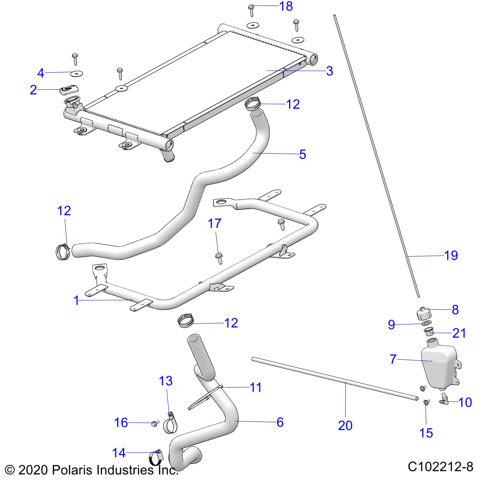 ENGINE, COOLING SYSTEM, RADIATOR - A20SXM95AL/CAL (C102212-8)