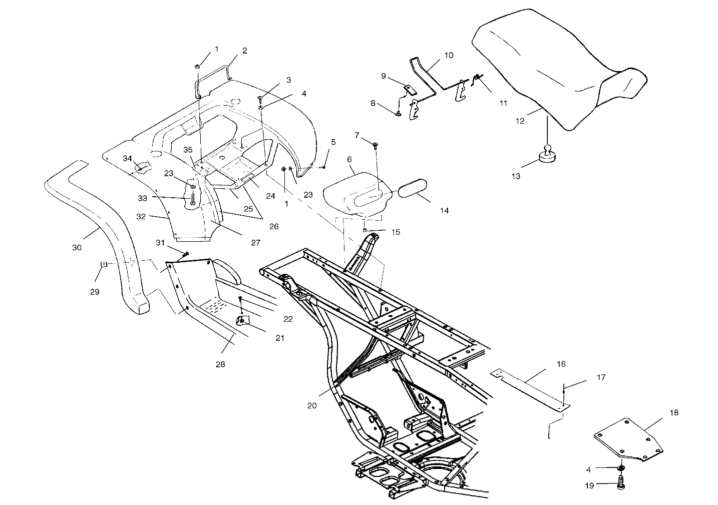 REAR CAB and SEAT - A02CG38CA (4970247024A04)