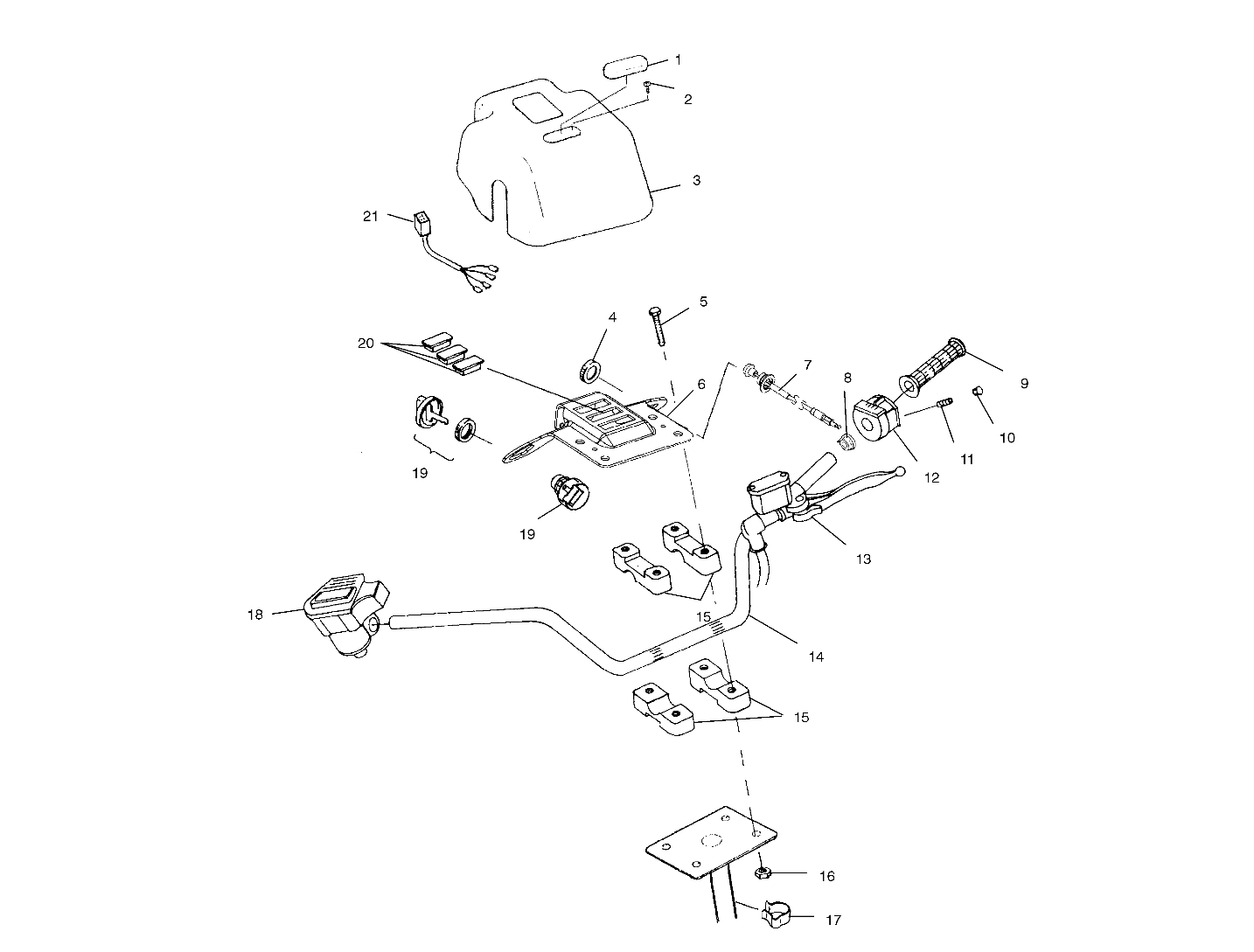 HANDLEBAR and HEADLIGHT POD - A02CK32AA (4970287028B10)