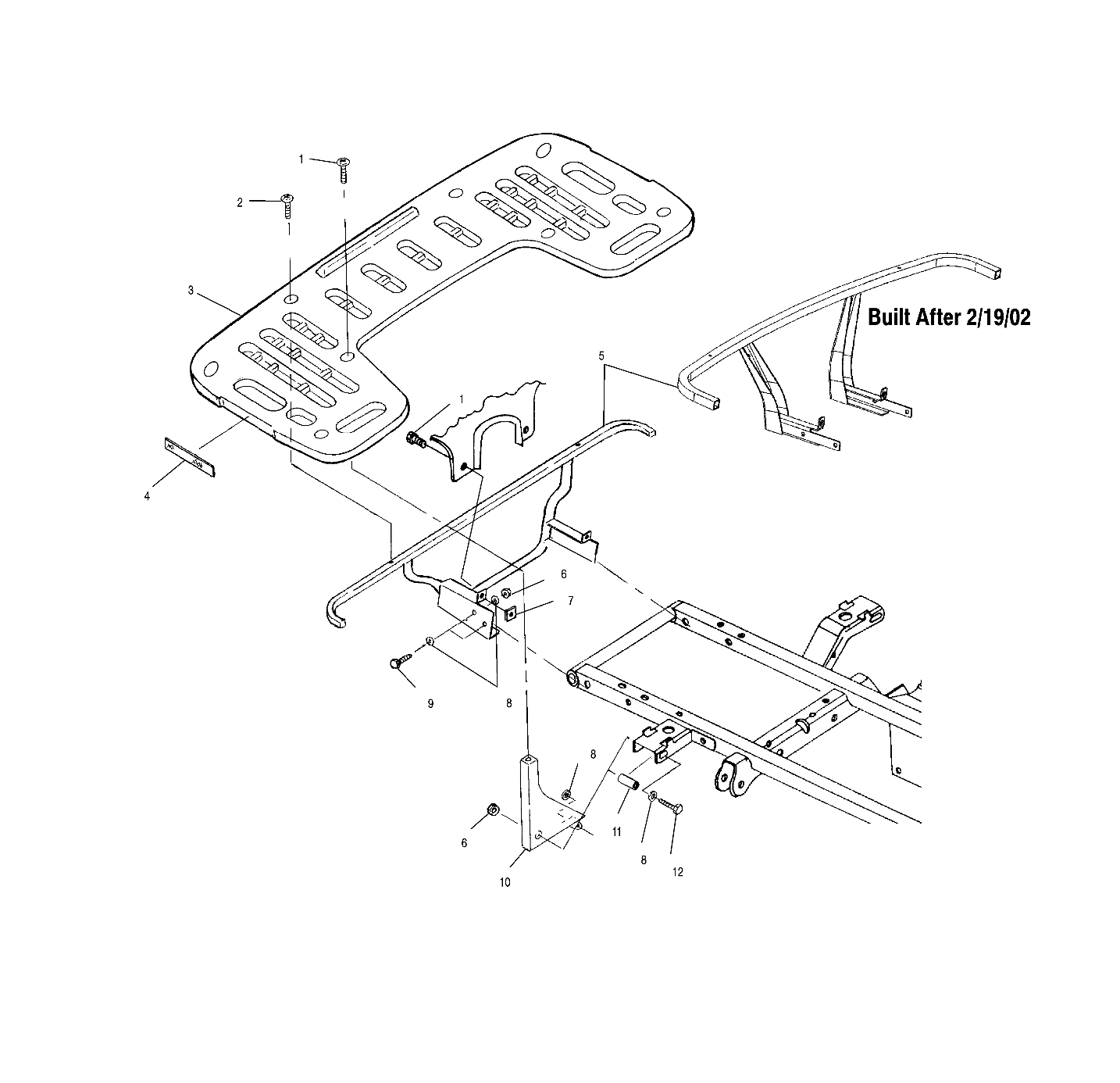 REAR RACK MOUNTING - A02CK42AA/AB (4970327032A06)