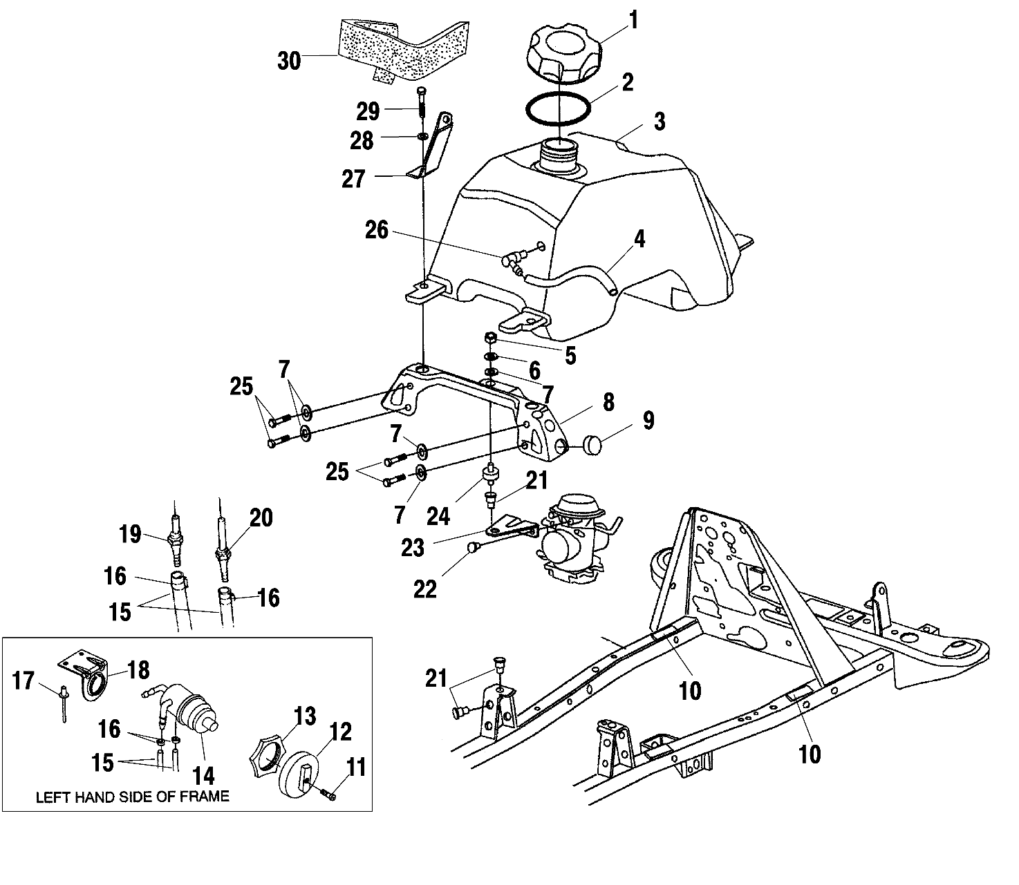 FUEL TANK and CARBURETOR MOUNTING - A02CK42AA/AB (4970327032A13)