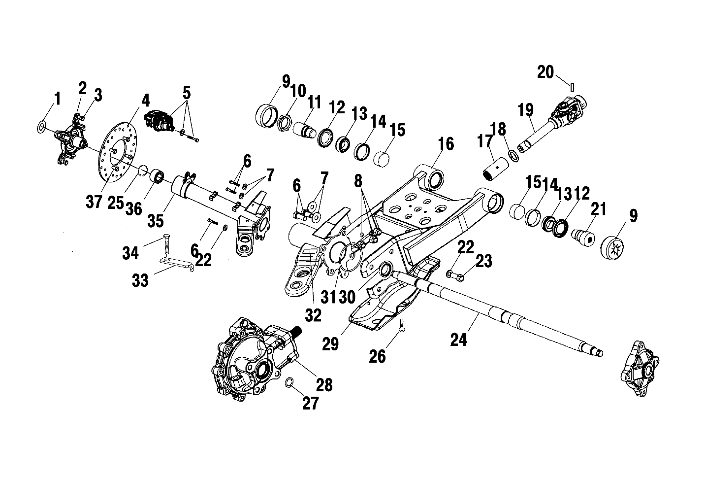 SWING ARM/REAR GEARCASE MOUNTING - A02CK42AA/AB (4970327032C04)