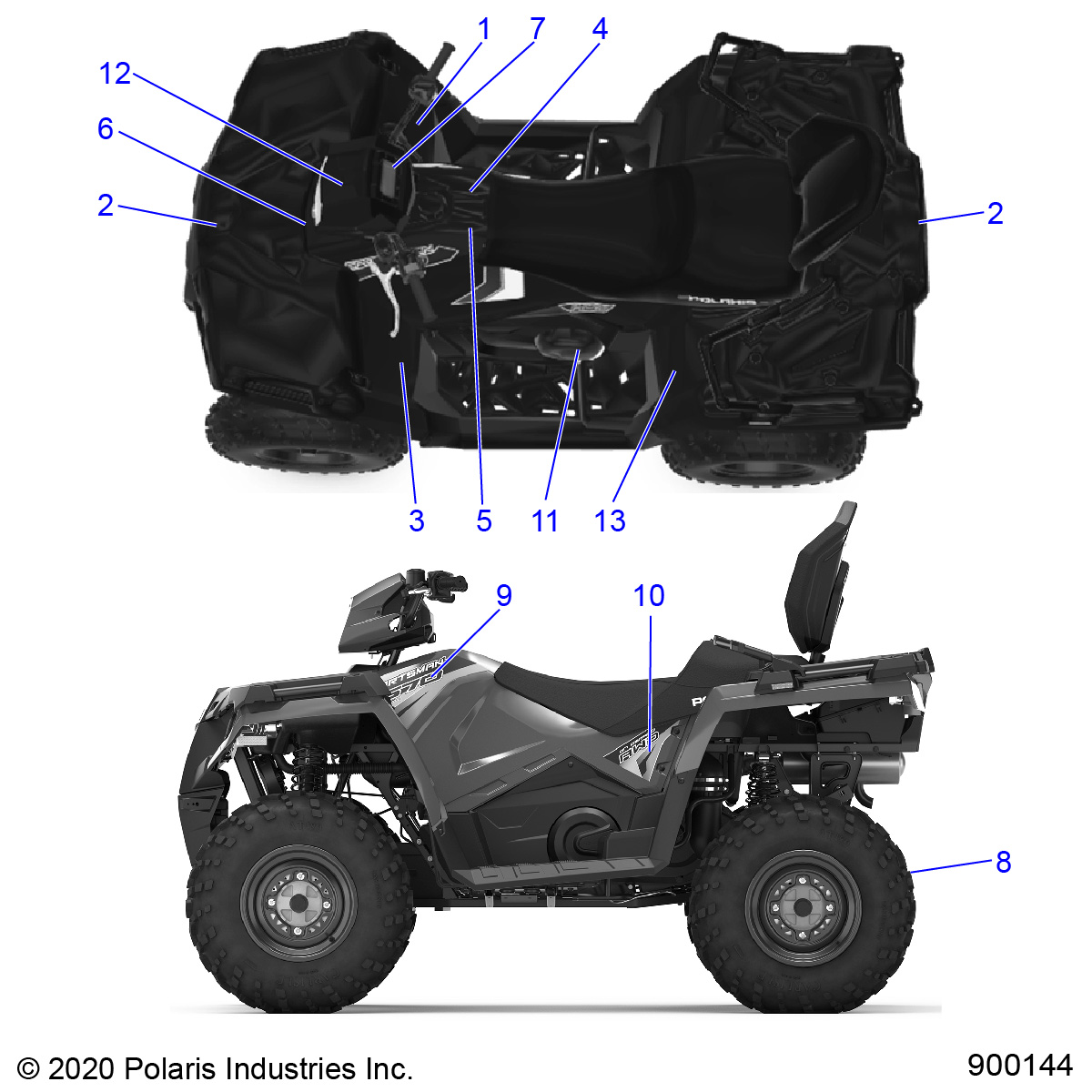 BODY, DECALS - A20SDE57P5 (900144-01)