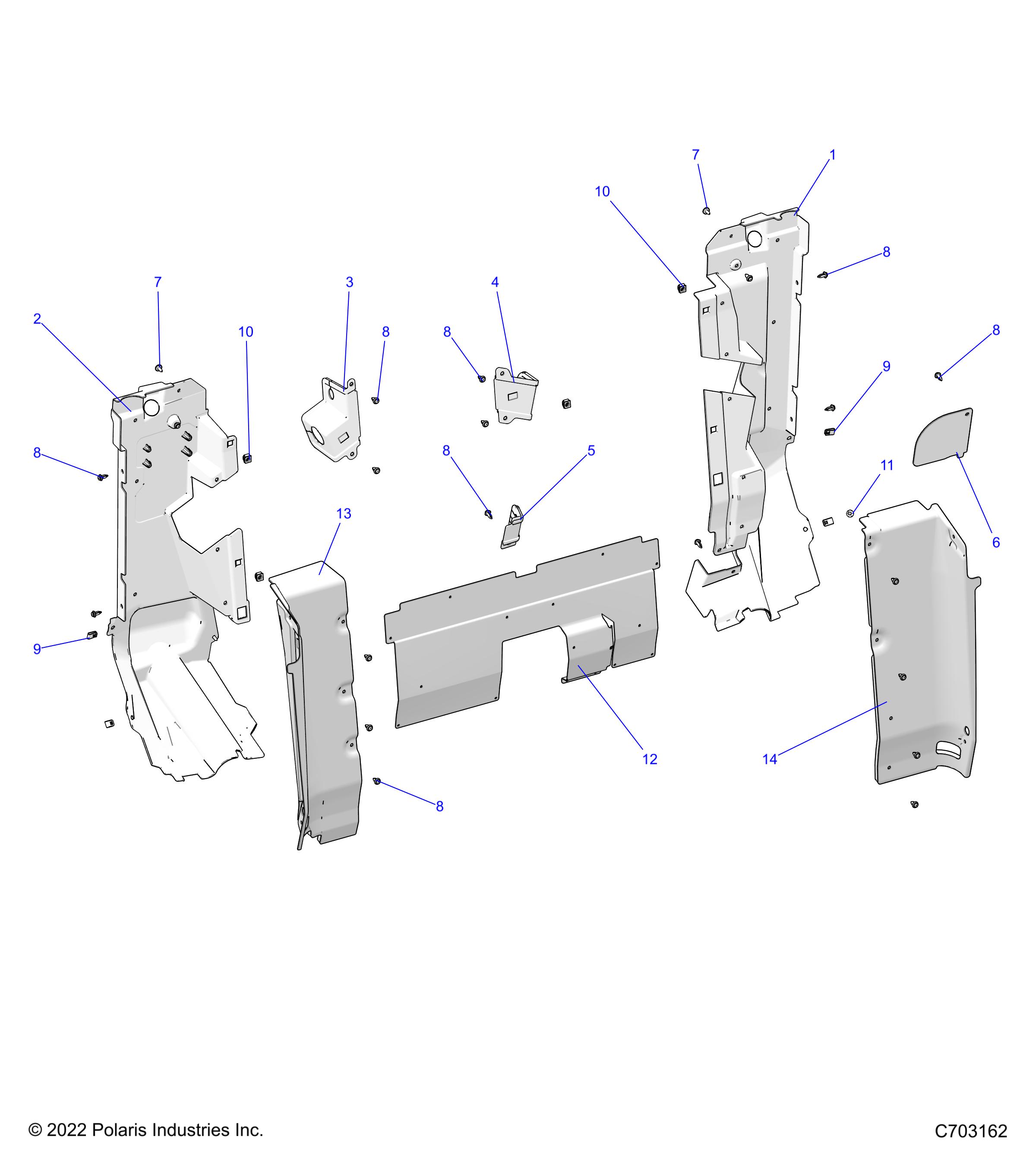 BODY, REAR CLOSEOFF, SIDE PANELS -Z22RGE2KAG/BG/RGK2KAN/BN (C703162)