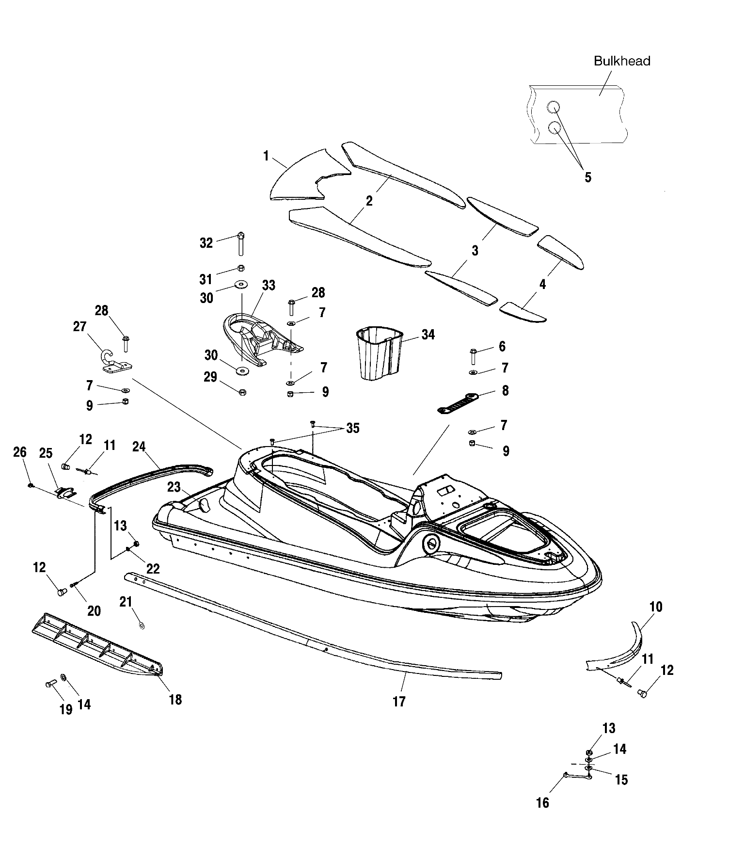 HULL and BODY - W025197D/W025197I (4971297129A05)