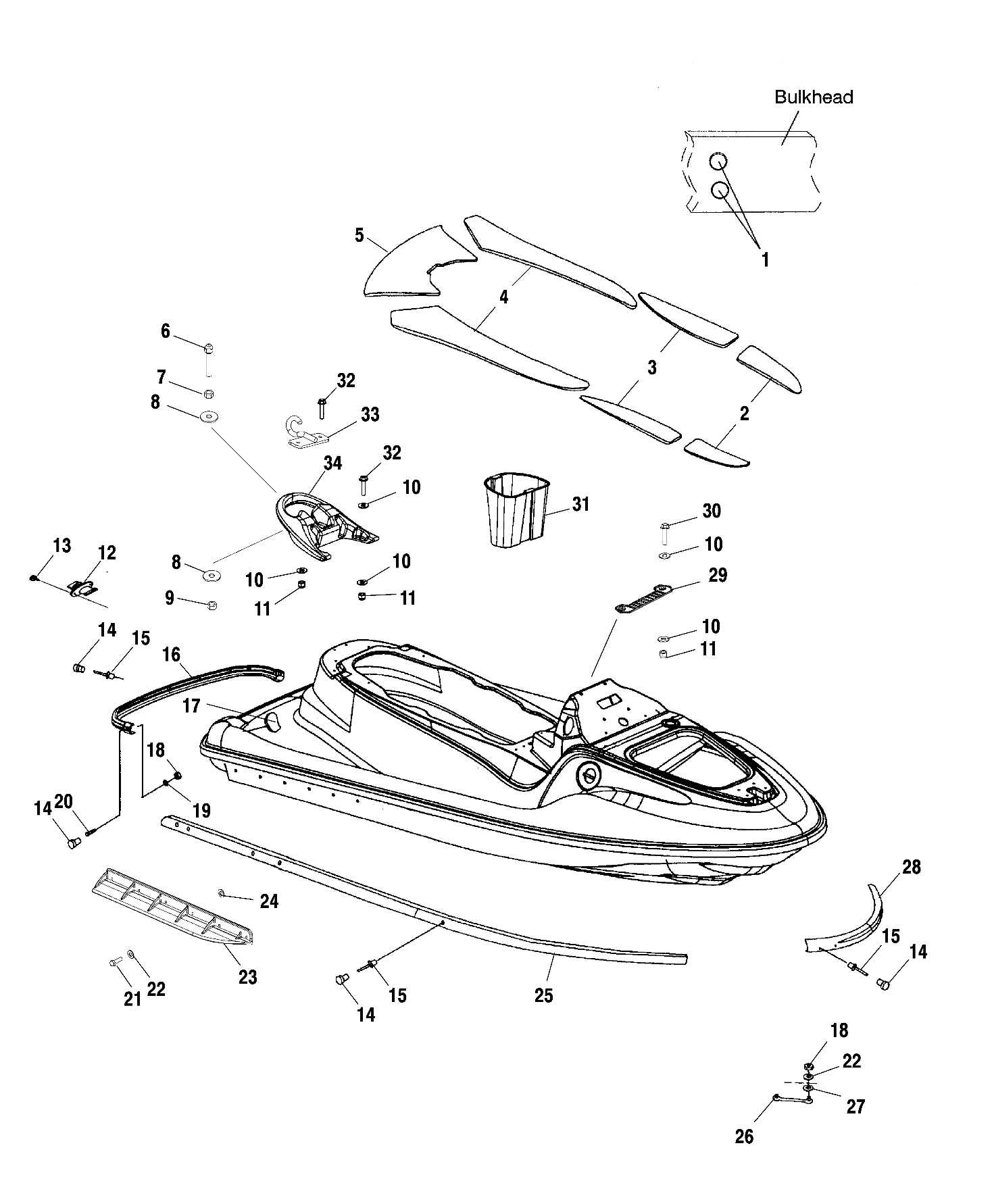 HULL and BODY - W025199D/W025199I (4971327132A05)