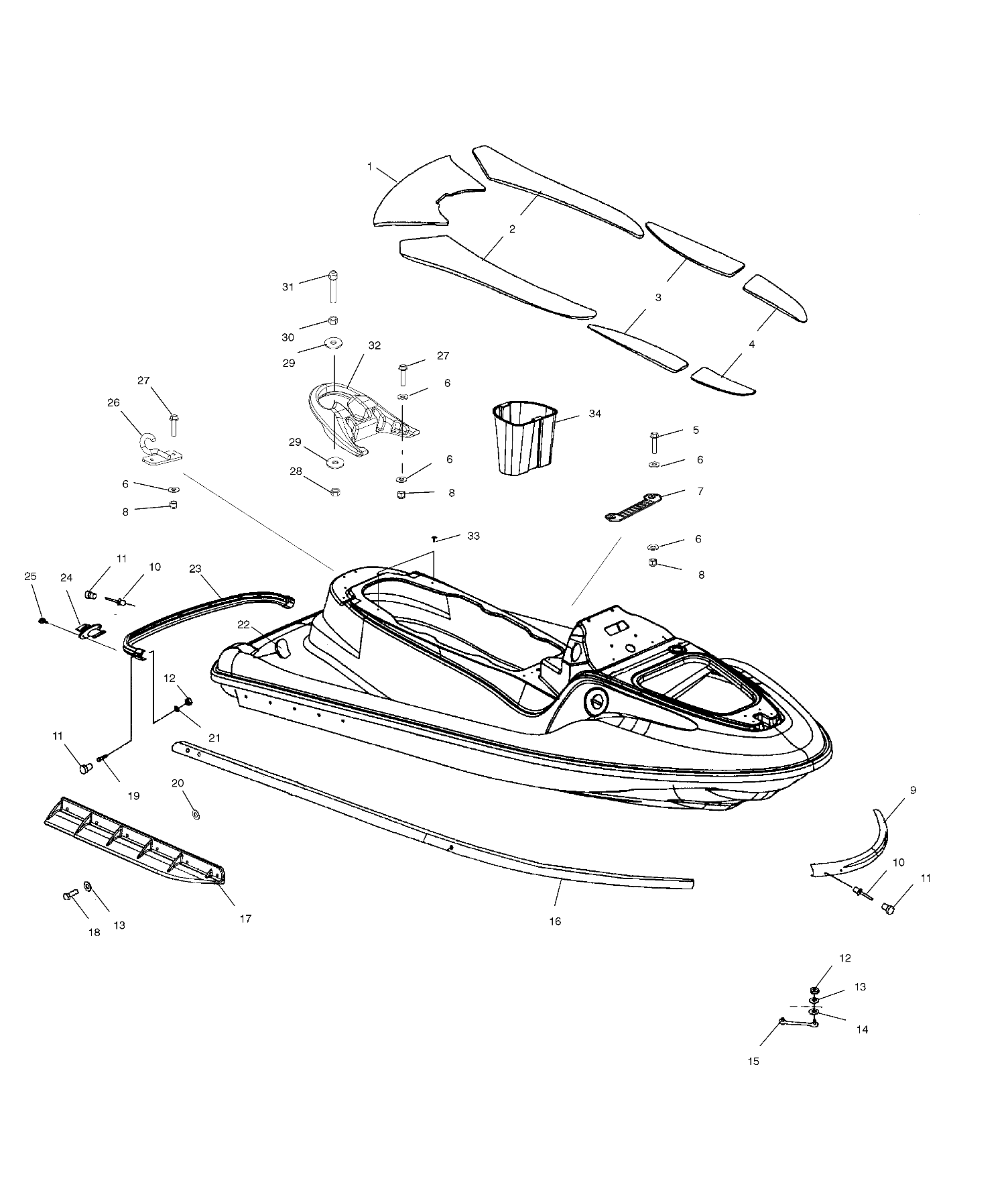 HULL and BODY - W025101C/W025101D/W025101I (4971387138A05)