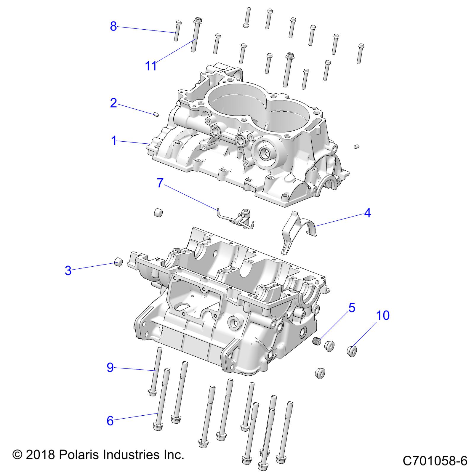 ENGINE, CRANKCASE - Z21P4E92AE/AN/BE/BN/L92AL/AT/BL/BT (C701058-6)