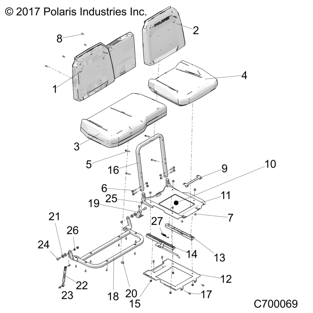 BODY, SEAT ASM. AND SLIDER - R22RSM99AG (C700069)