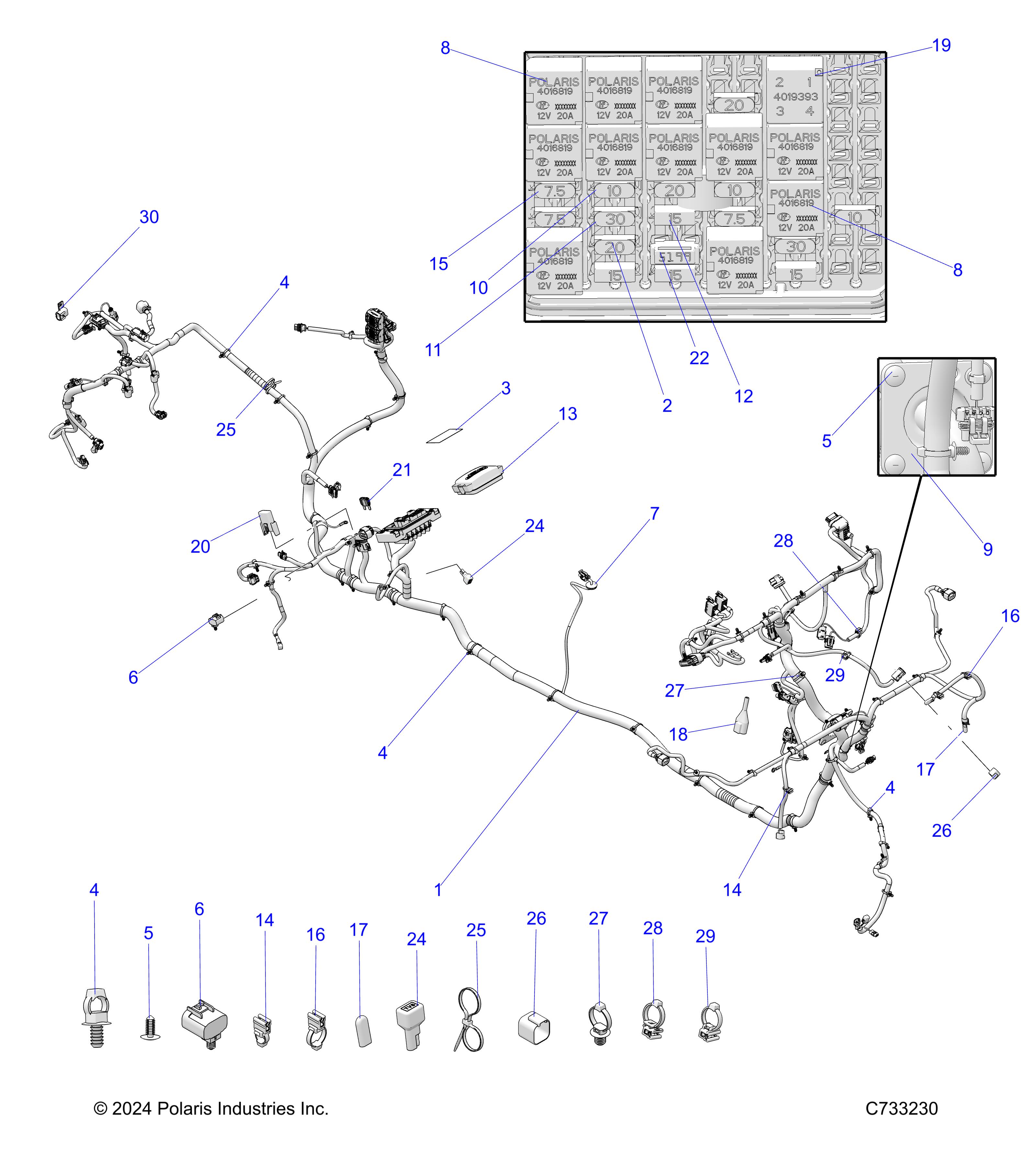 ELECTRICAL, WIRE HARNESS - R25RRU99A9/AL/AP/AS/B9/BL/BP/BS (C733230)