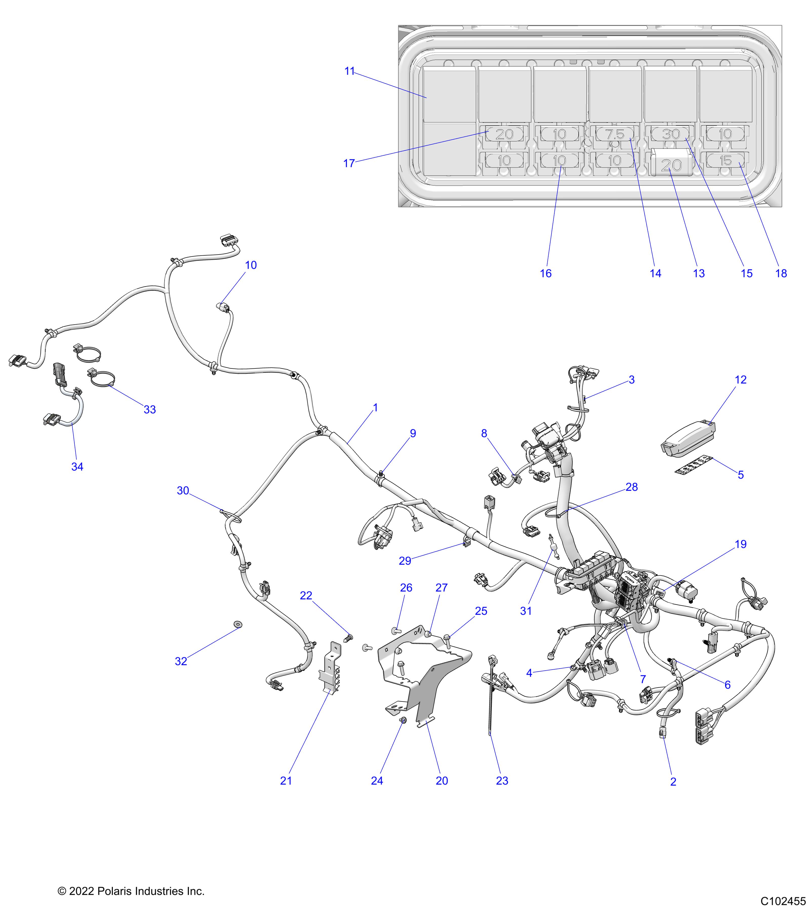 ELECTRICAL, MAIN WIRE HARNESS - A23SHR57AH (C102455)