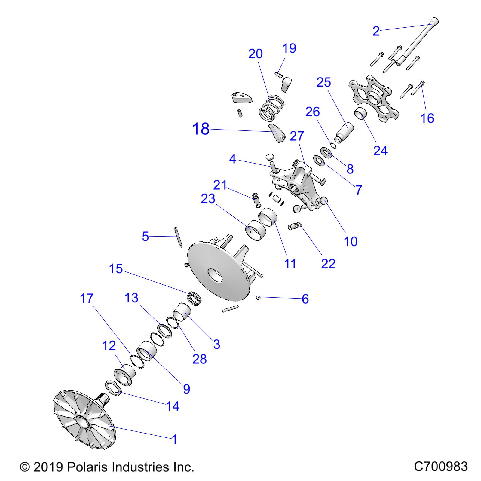 DRIVE TRAIN, PRIMARY CLUTCH - R20RSZ99A9/AA/AP/AX/B9/BA/BP/BX (C700983)