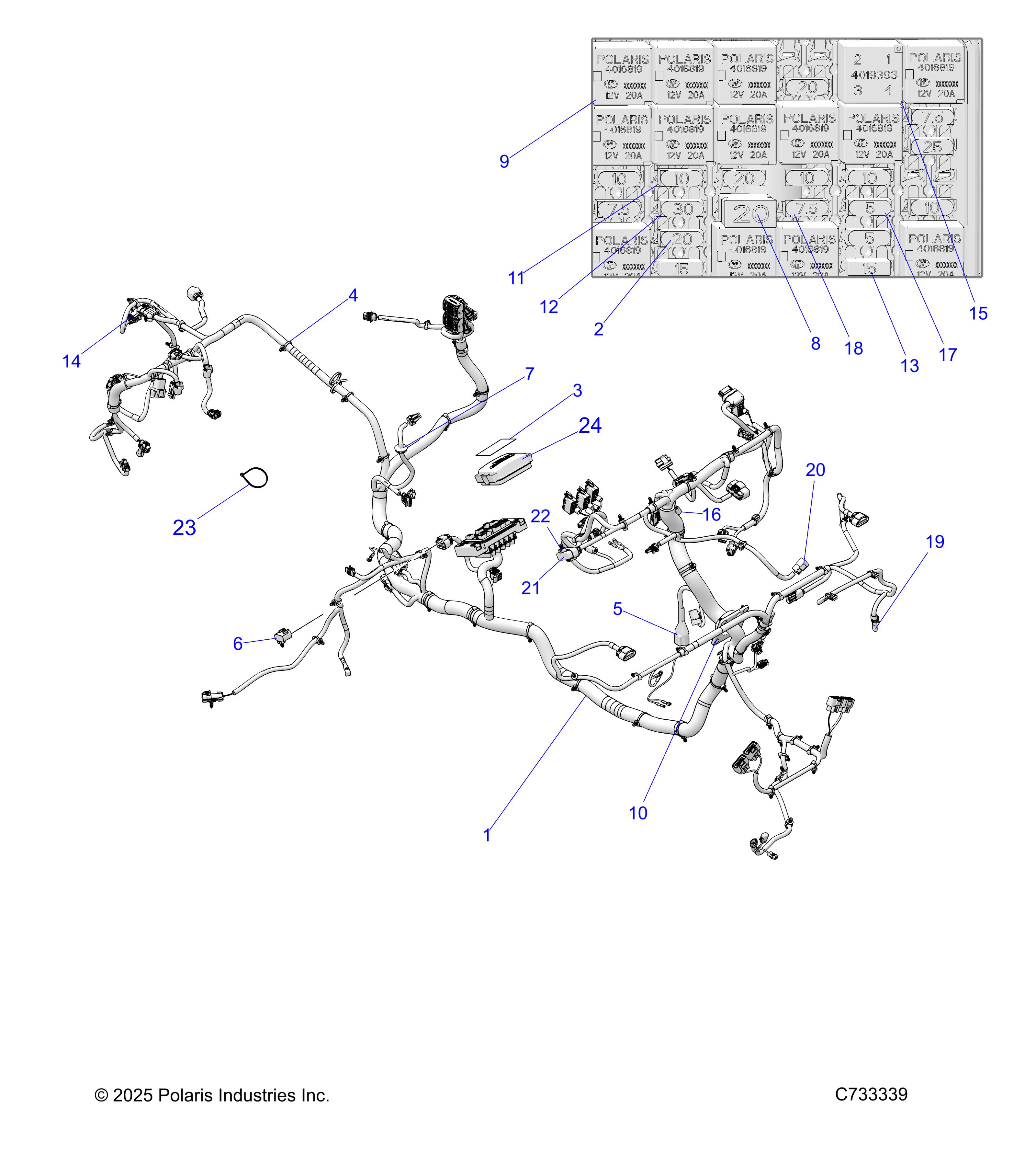 ELECTRICAL, WIRE HARNESS - R25RRS99CK/EK (C733339)