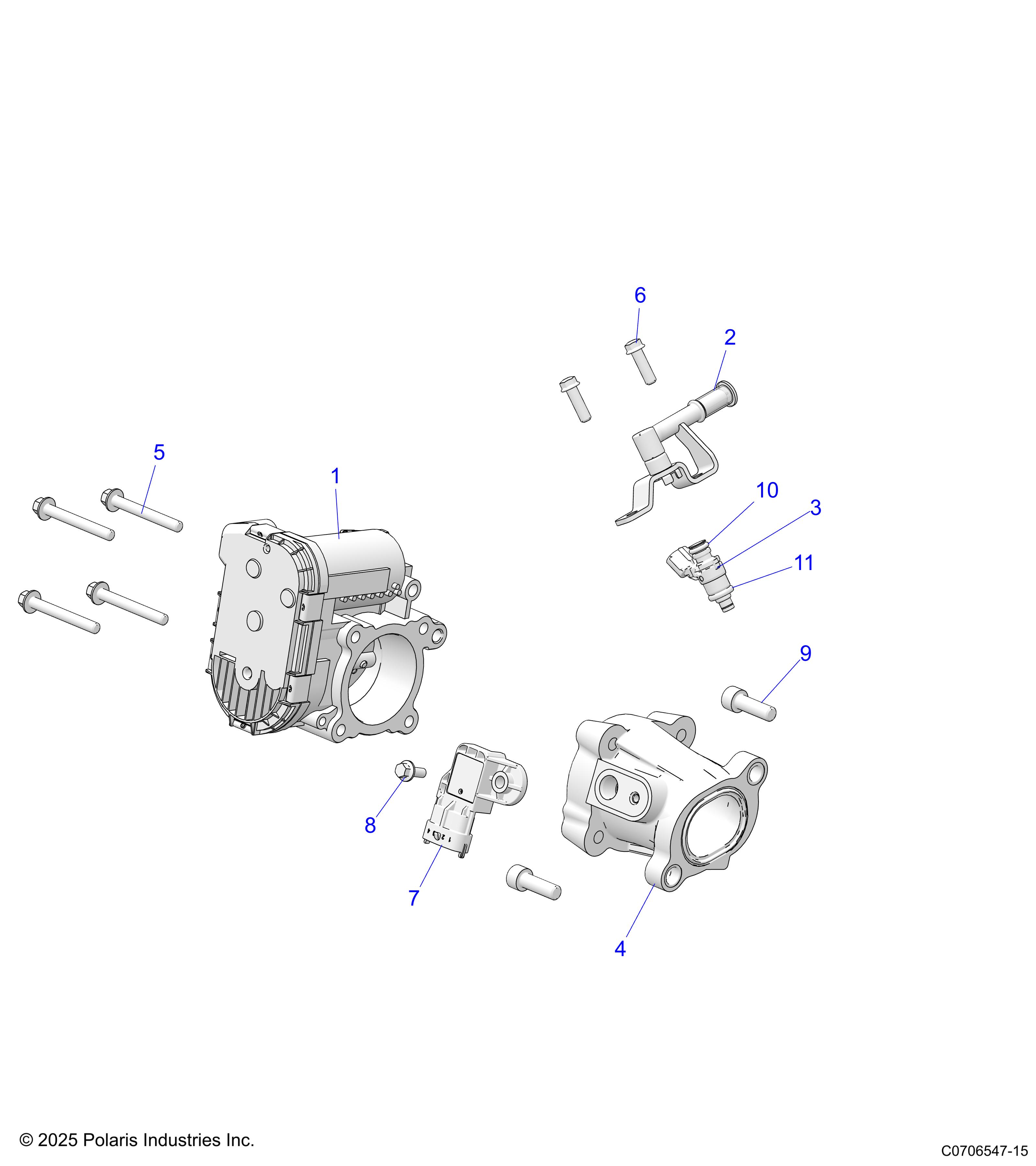 ENGINE, THROTTLE BODY, FUEL RAIL and INJECTOR -   (C0706547-15)