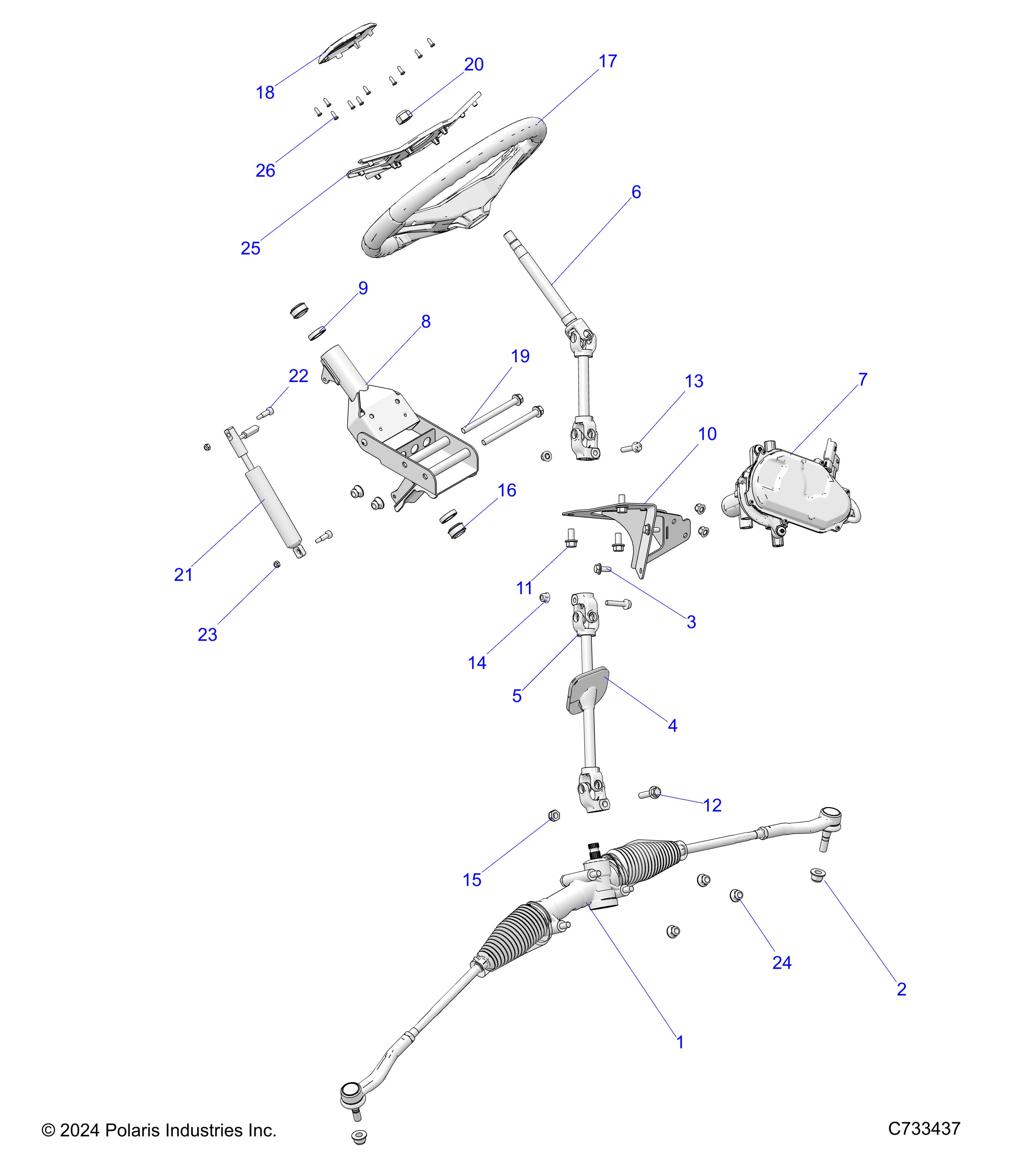 STEERING, STEERING ASM. - R25RRE99AL/AP/AS/A9/AK/AF/BL/BP/BS/B9/BK/BF (C733437)