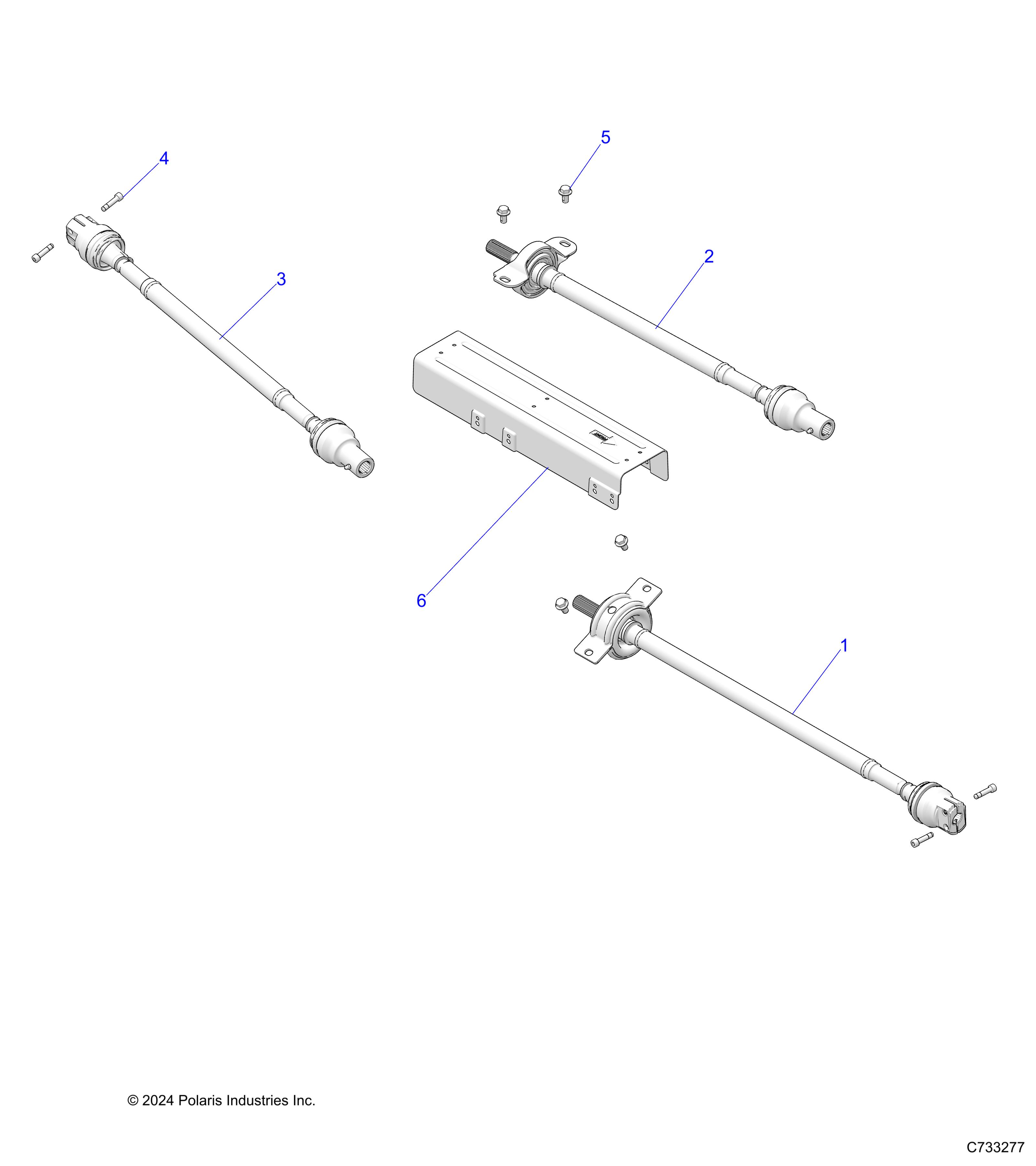 DRIVE TRAIN, FRONT, MID, REAR PROP SHAFT - R25RSB99AZ/BZ/AL (C733277)