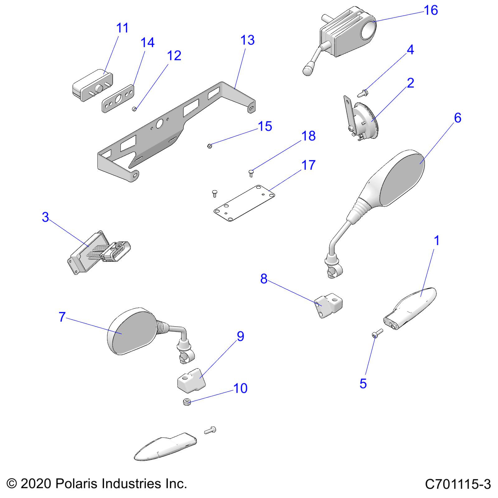 ELECTRICAL, LICENSE PLATE LIGHT, TURN SIGNAL AND HORN - Z20CHA57K2 (C701115-3)