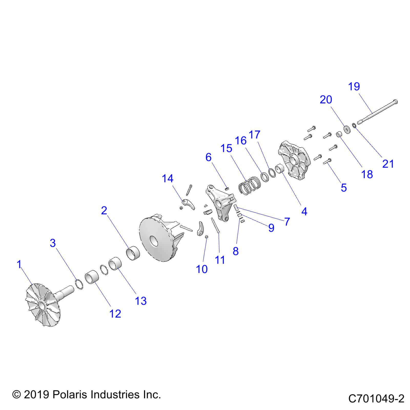 DRIVE TRAIN, PRIMARY CLUTCH - R22MAE57DX (C701049-2)