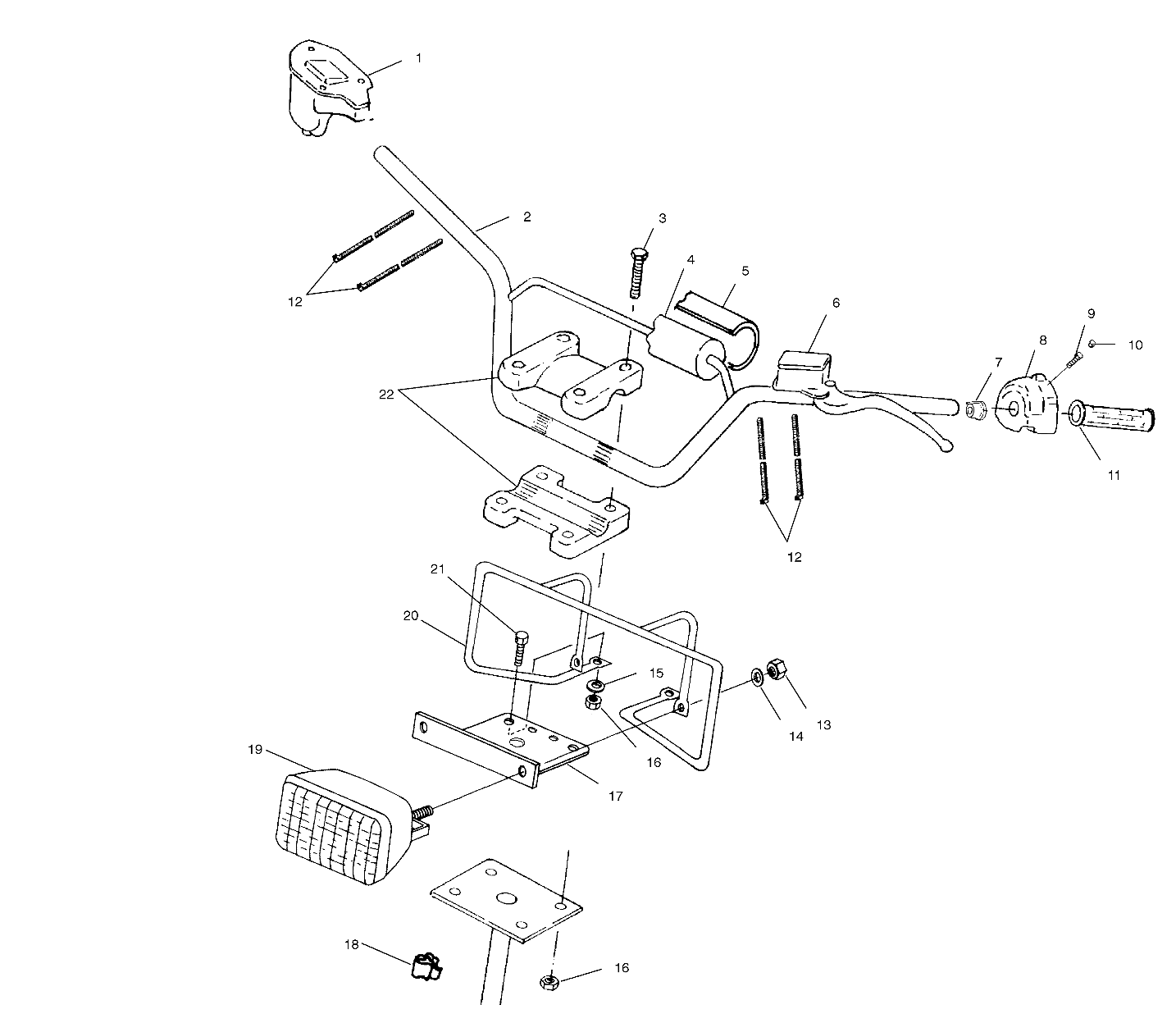 HANDLEBAR/HEADLIGHT - A02BG38CA (4974677467B04)