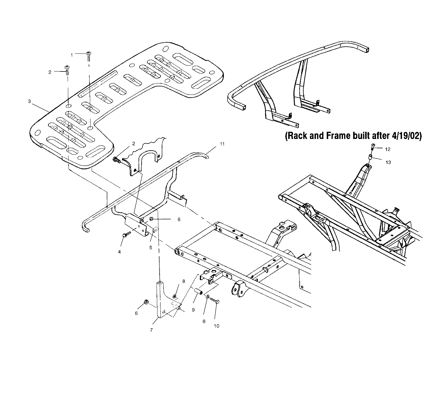 REAR RACK MOUNTING - A02CB50FC (4974857485A06)