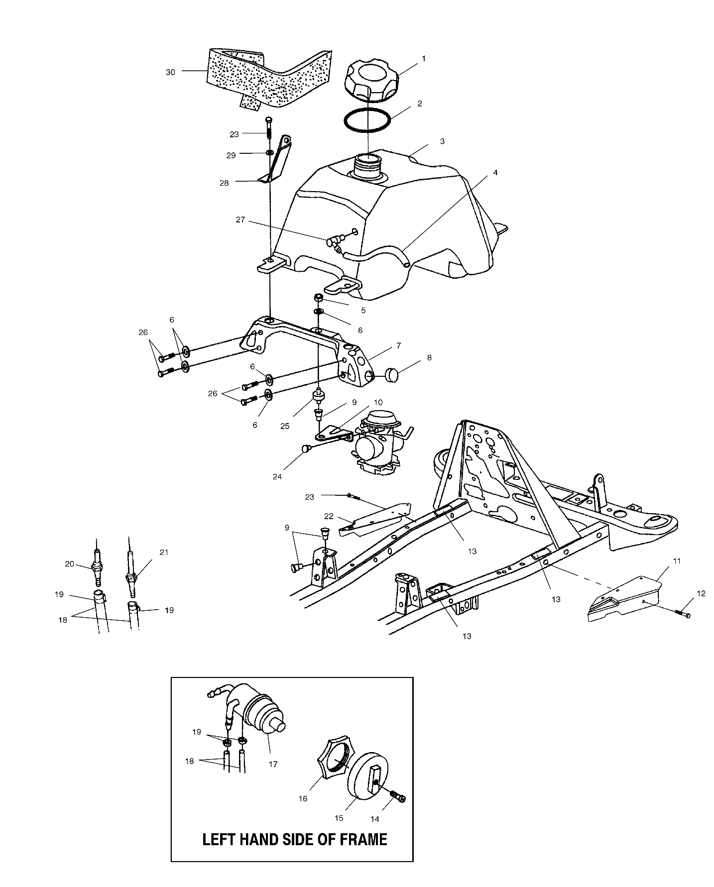 FUEL TANK and CARBURETOR MOUNTING - A02CB50FC (4974857485B01)