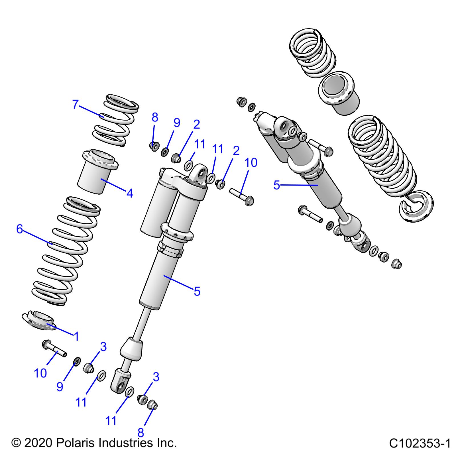 SUSPENSION, SHOCK, REAR - A21SGE95AK (C102353-1)