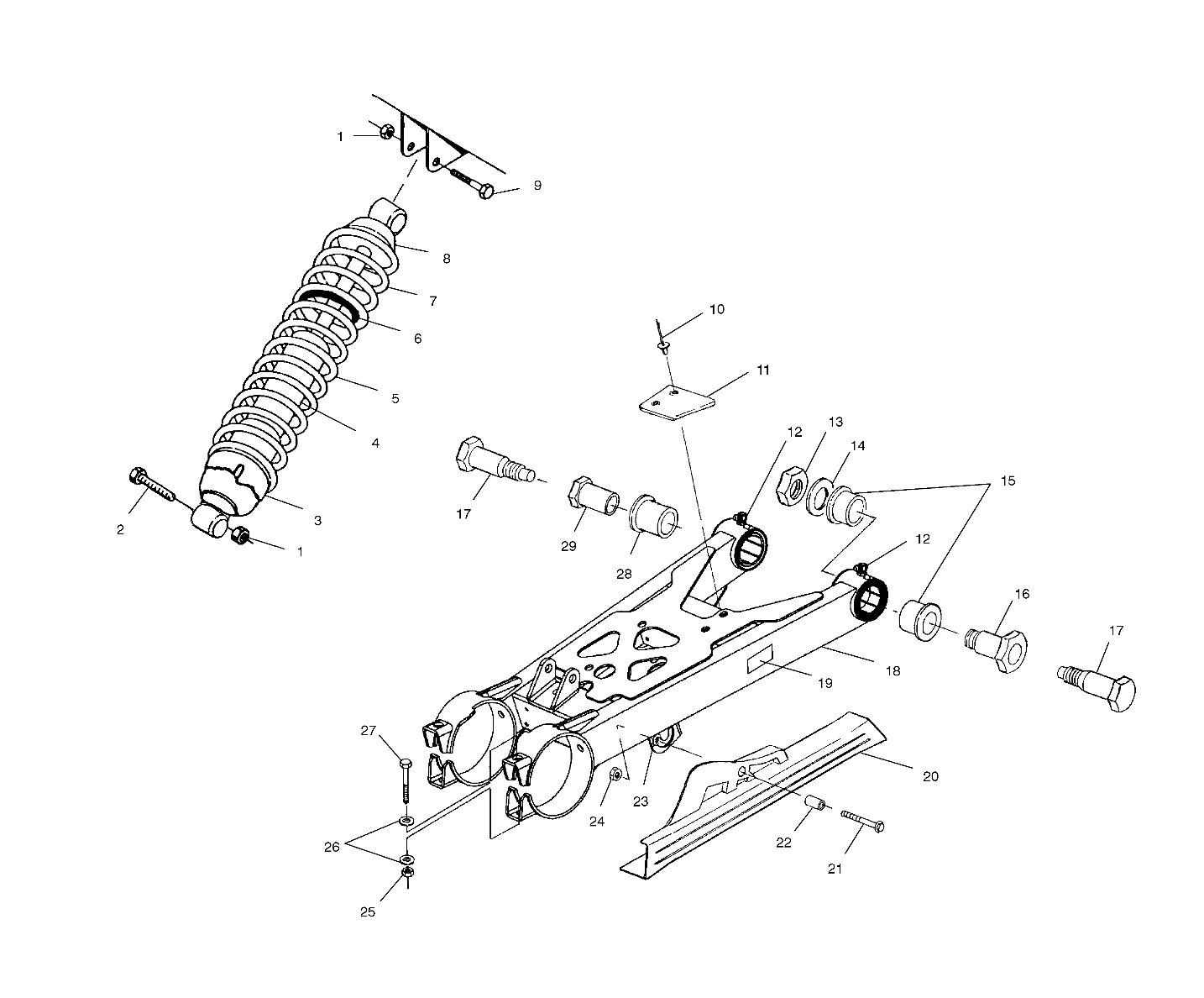 SWING ARM/SHOCK MOUNTING - A03BA25CA/CB (4975037503B07)