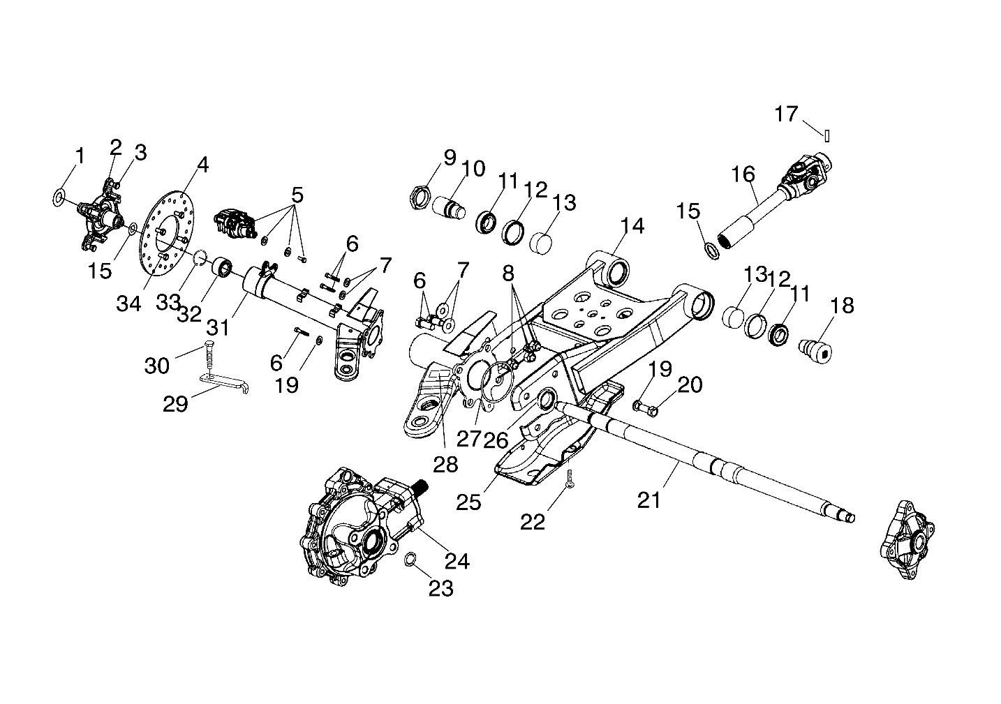 SWING ARM/REAR/GEARCASE MOUNTING - A03CD50FB (4975277527C12)