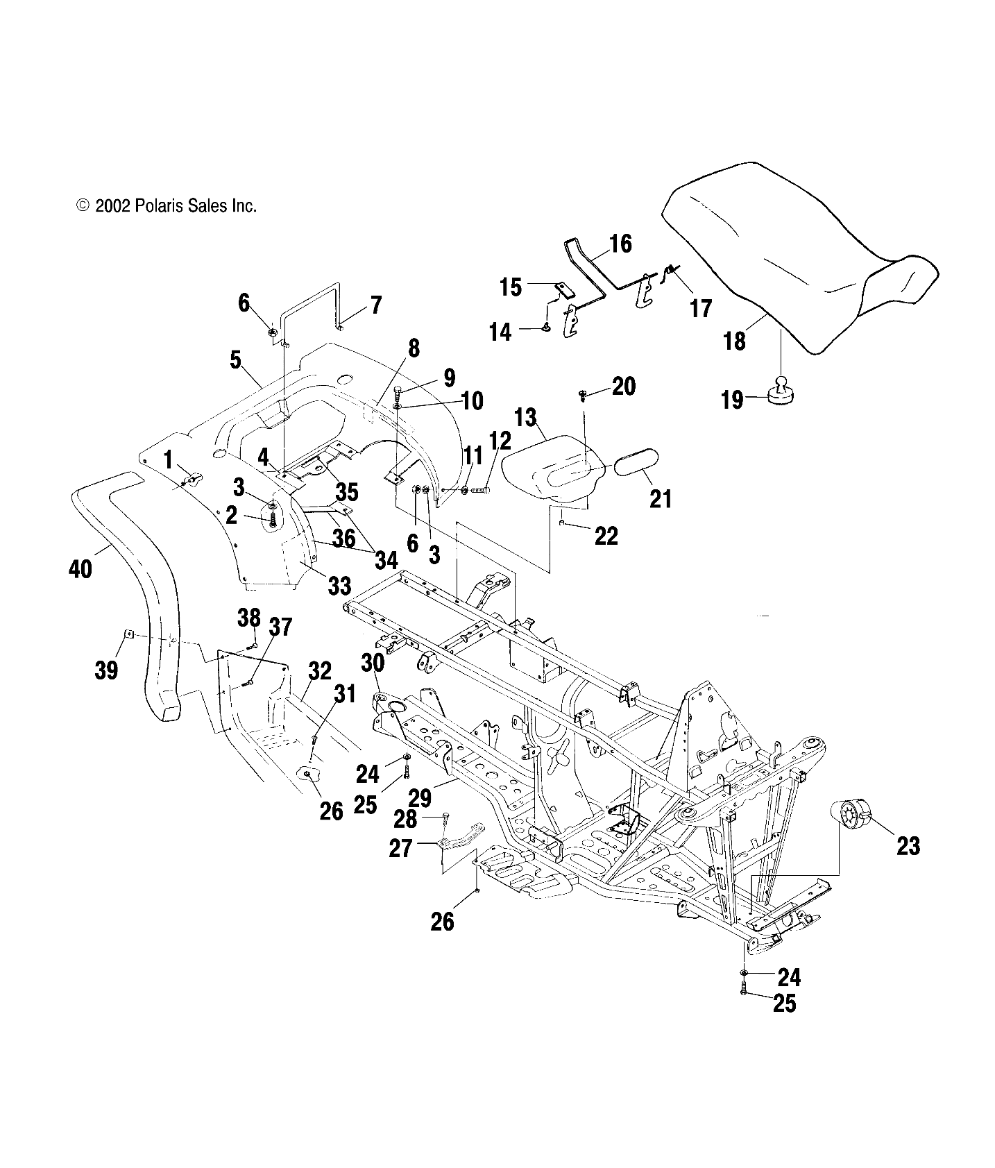 REAR CAB AND SEAT - A03CH42AA/AB/AC (4975377537A03)